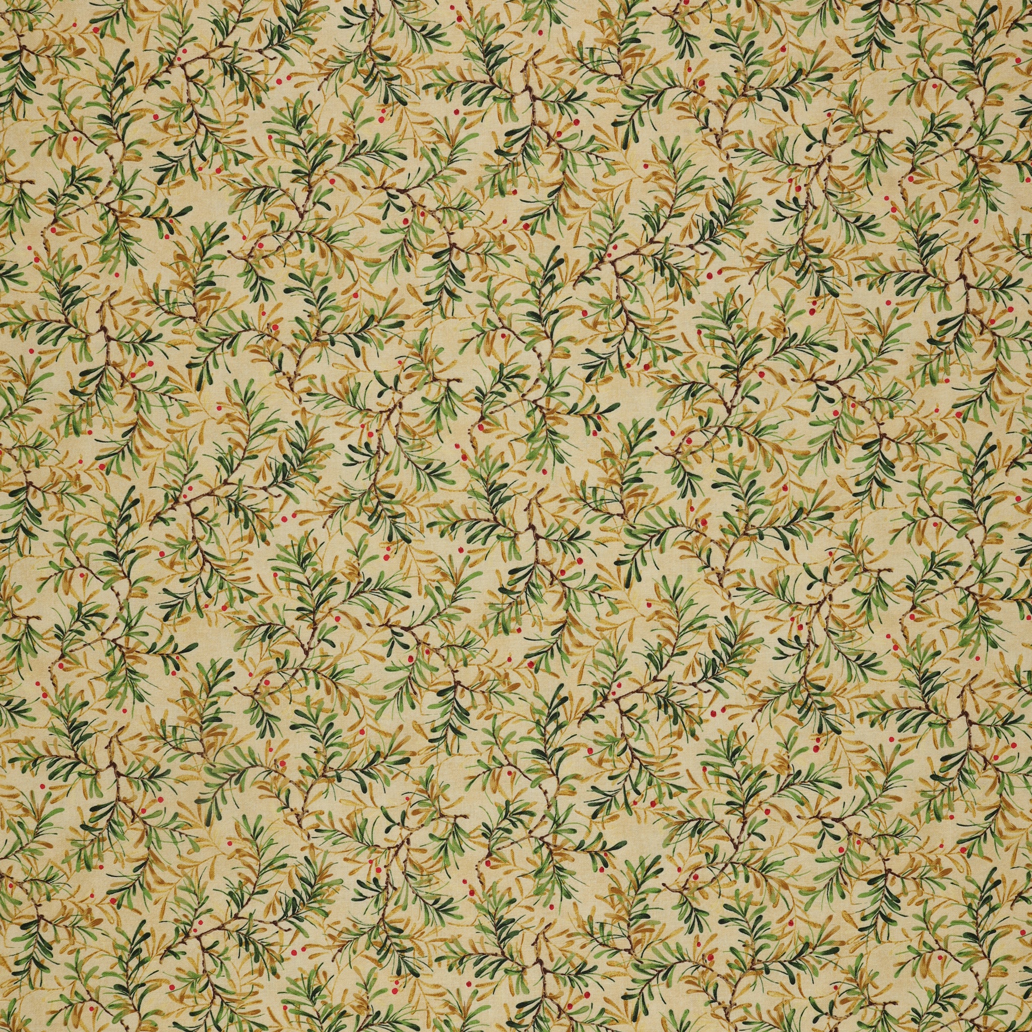 12 Days of Christmas Fabric Collection - Pine Boughs Cream