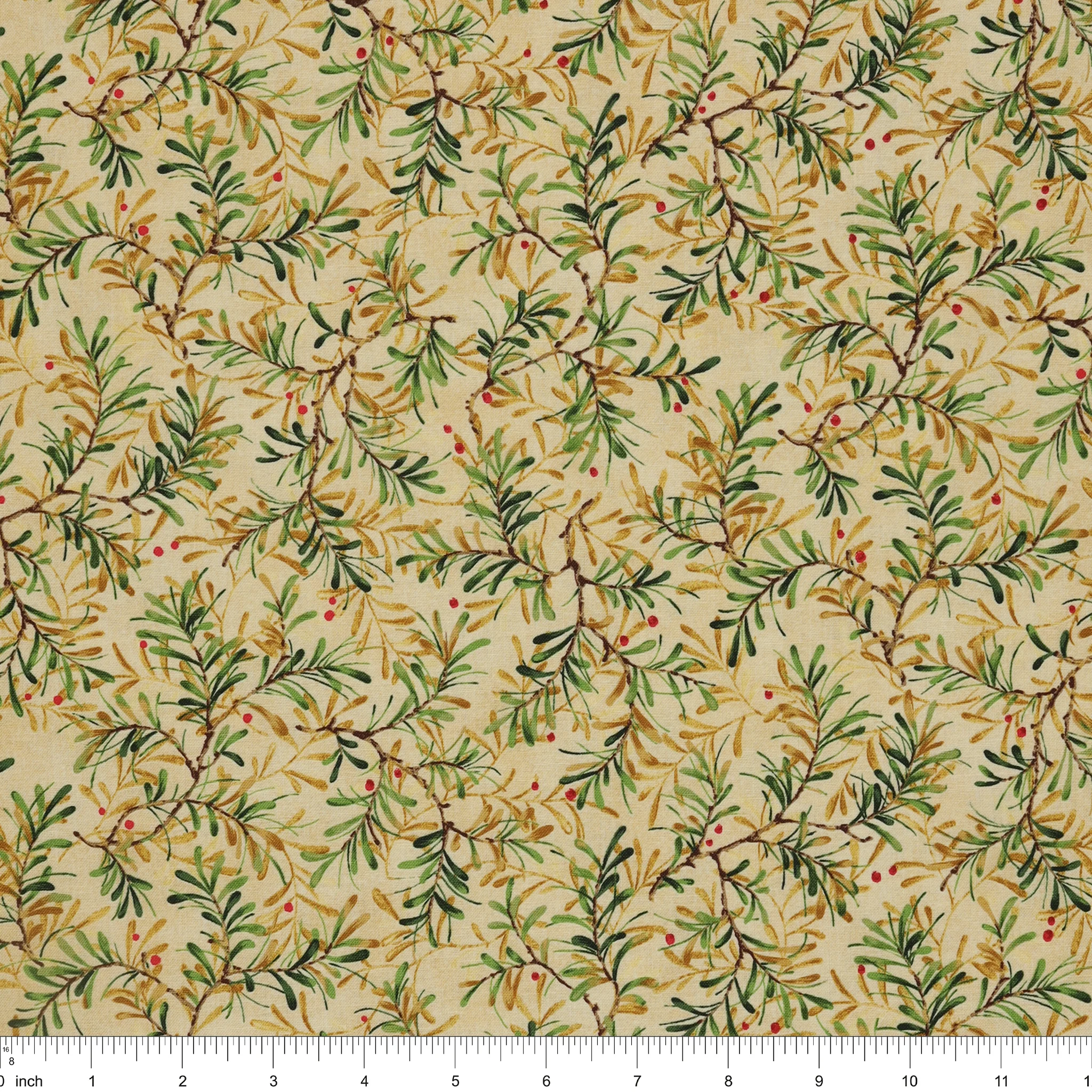 12 Days of Christmas Fabric Collection - Pine Boughs Cream - Image 3