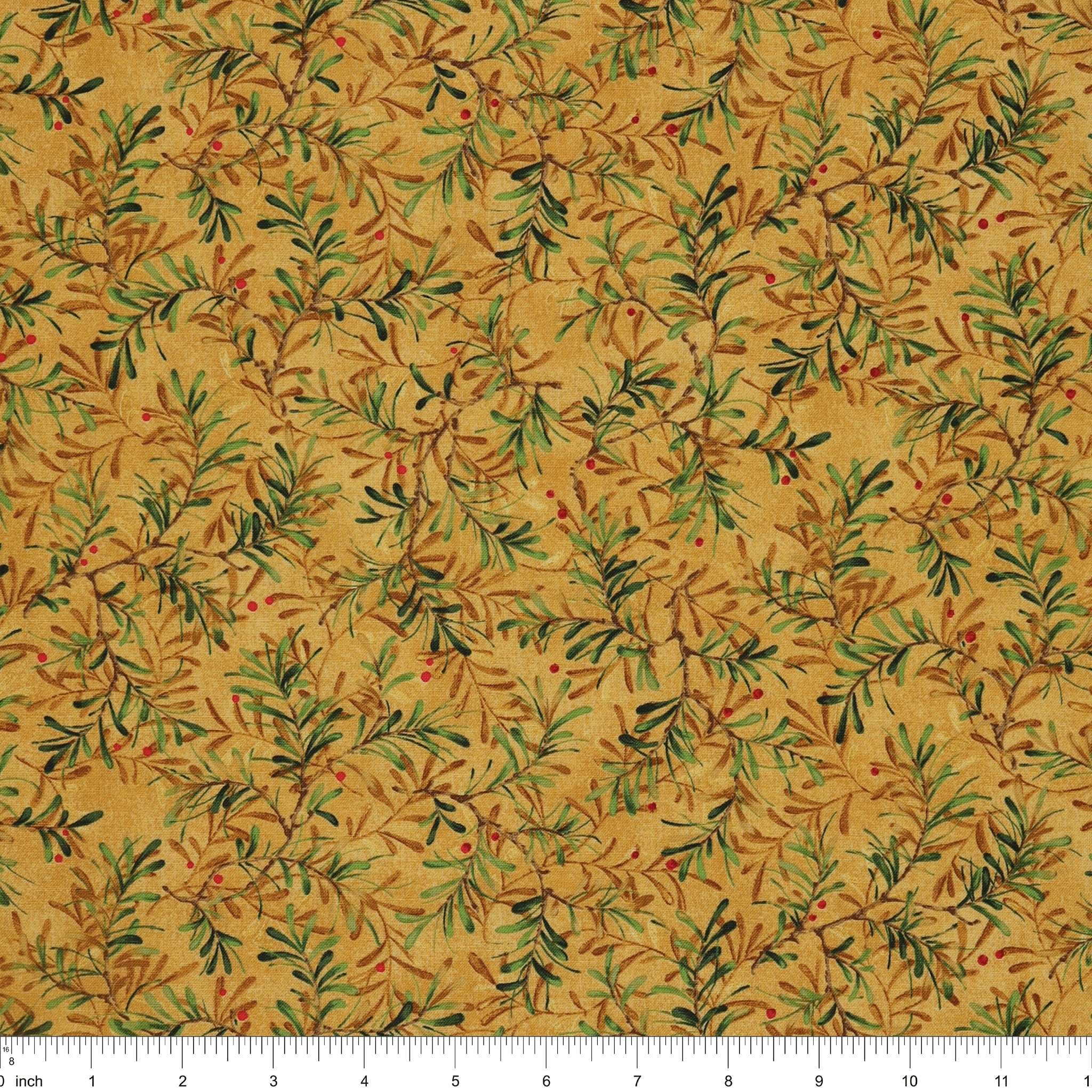 12 Days of Christmas Fabric Collection - Pine Boughs Gold - Image 3