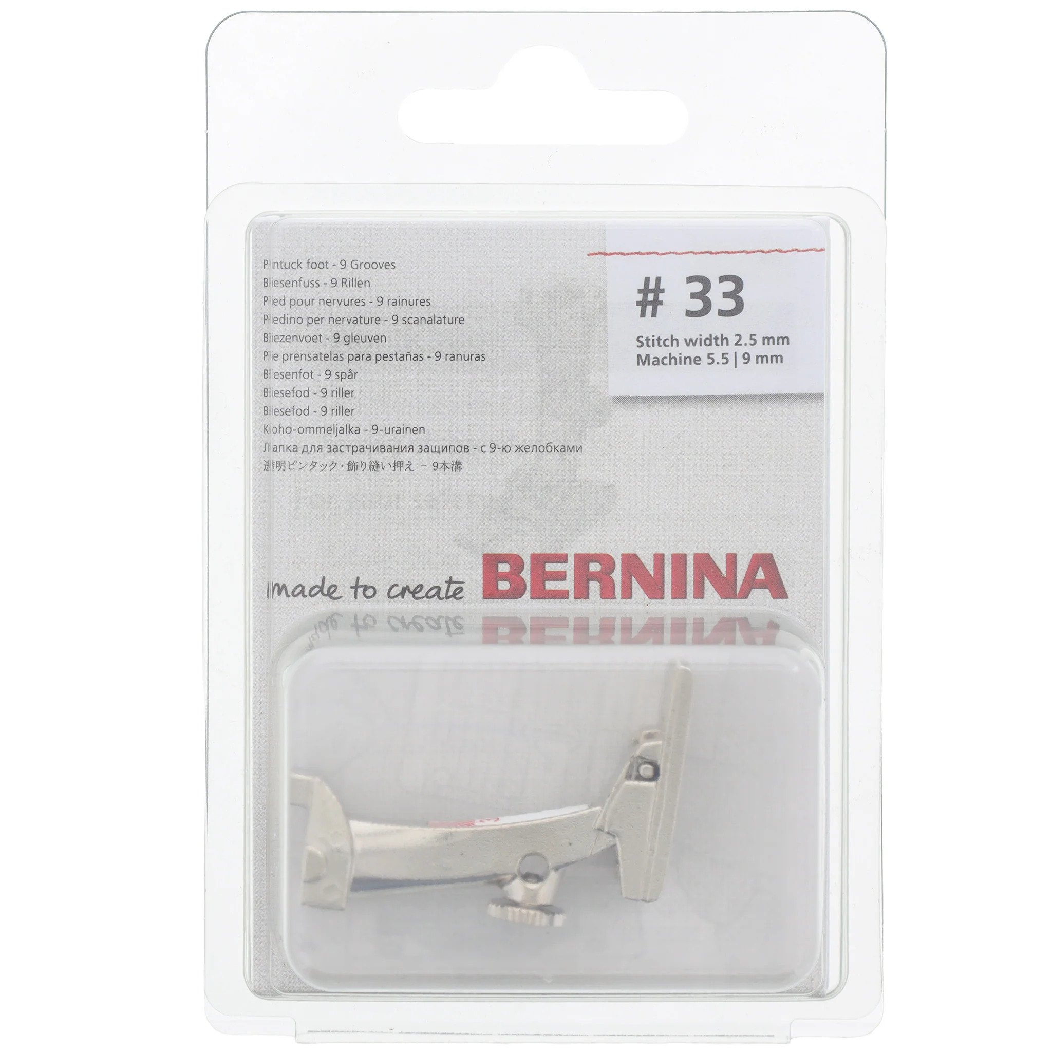 #33 9 Groove Pintuck Foot, Bernina #0084737300 - Image 2