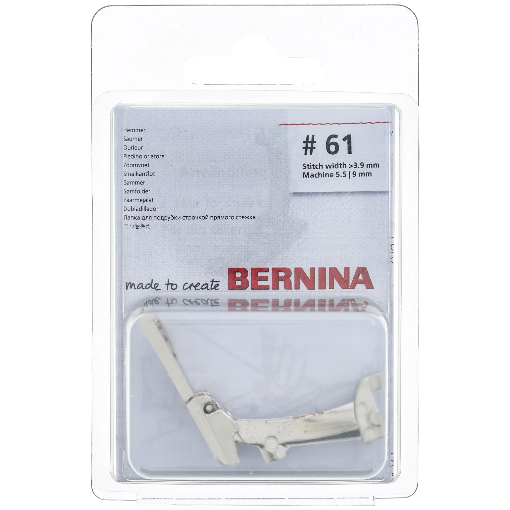 #61 ZigZag Hemmer Foot 2mm, Bernina #0084817300 - Image 2