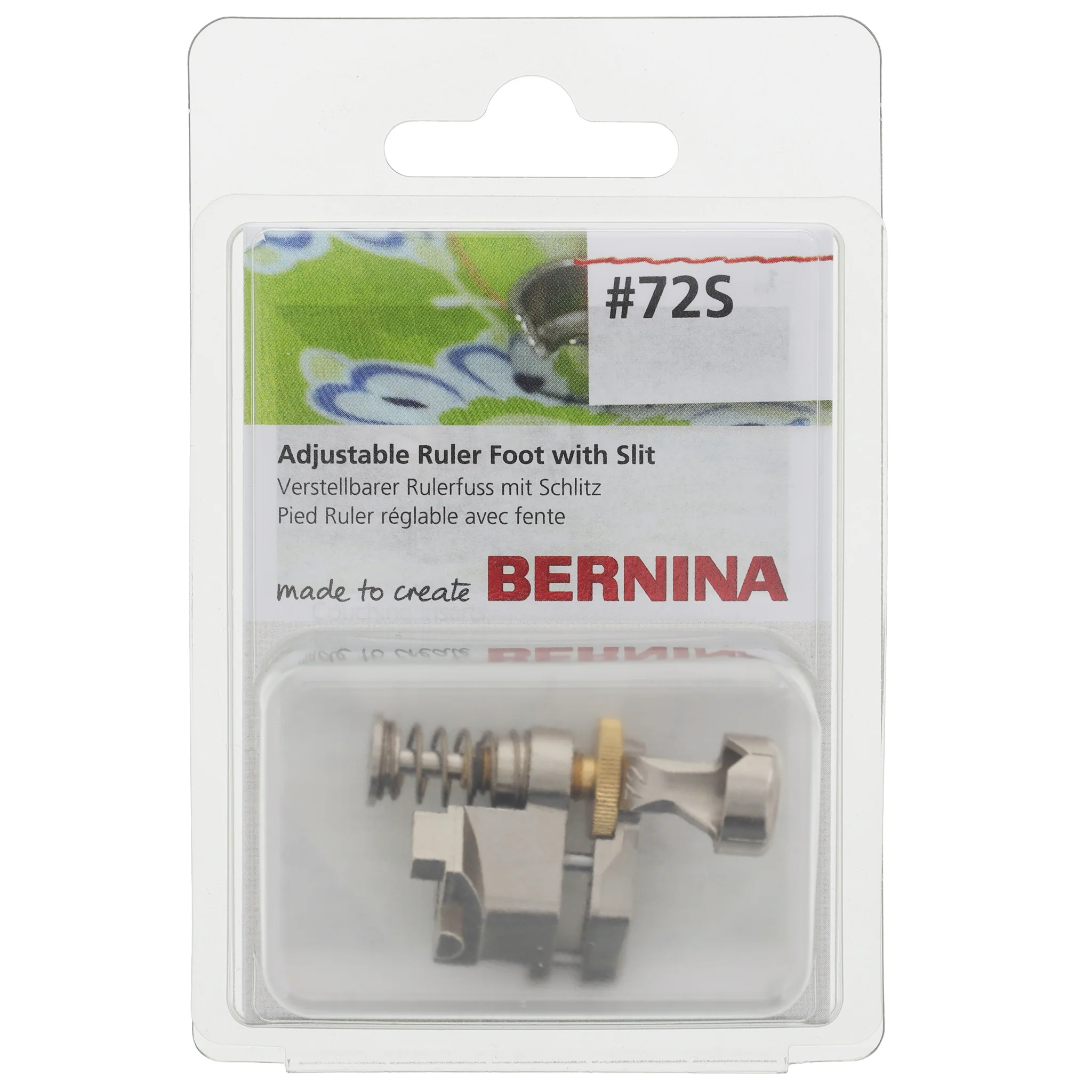 #72S Adjustable Ruler Foot with Slit, Bernina #1058037000 - Image 2