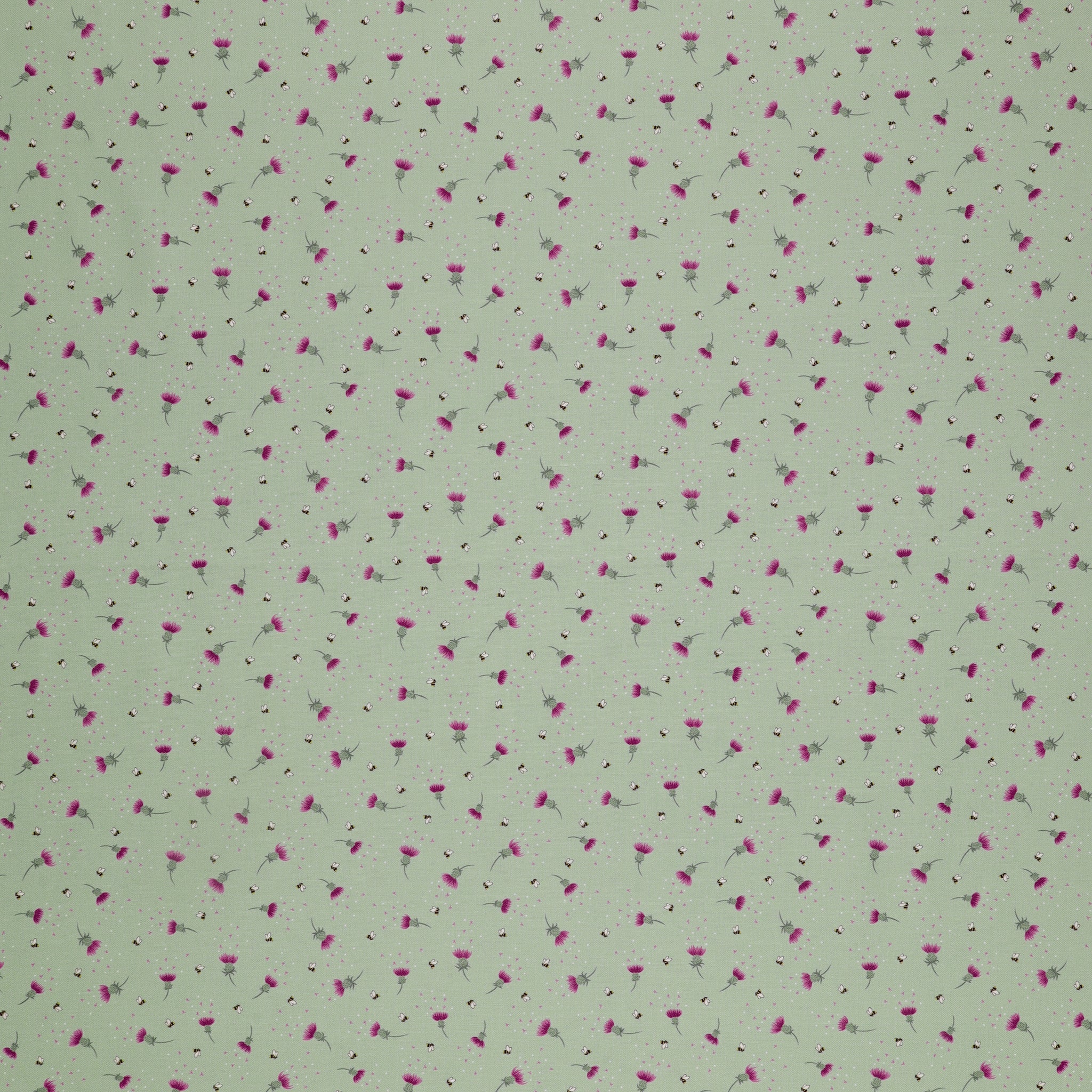 A Celtic Summer Fabric Collection - Bee Thistle Sage Green