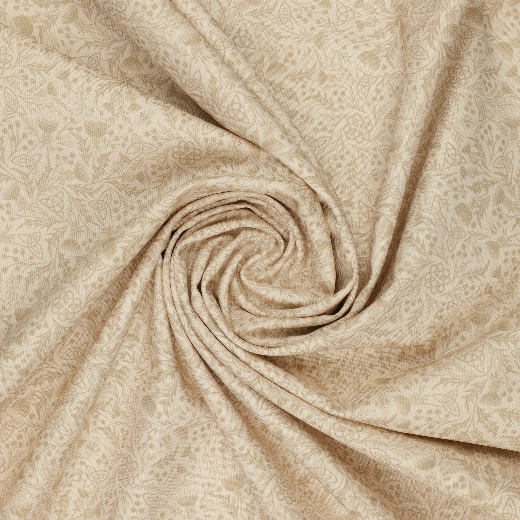 A Celtic Summer Fabric Collection - Celtic Thistle Cream on Cream - Image 2