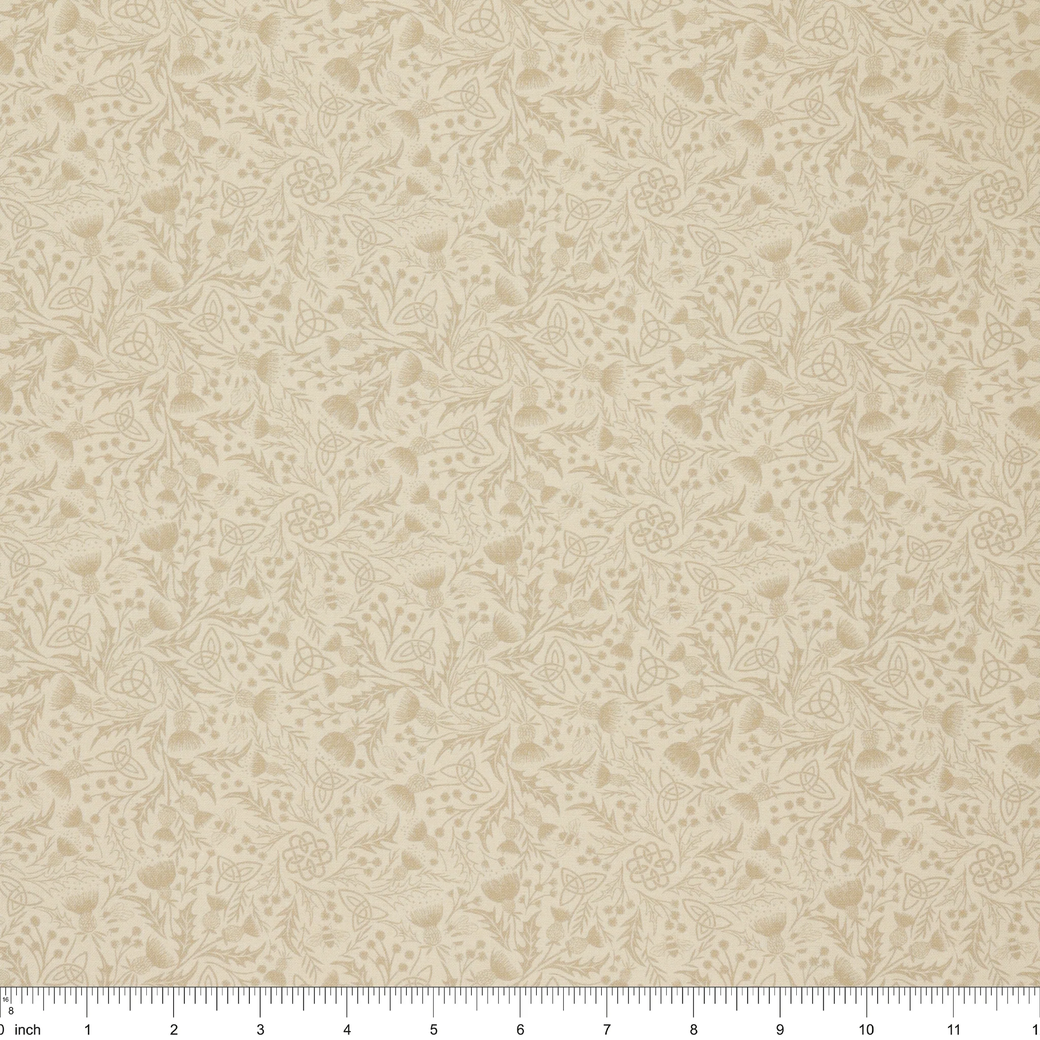 A Celtic Summer Fabric Collection - Celtic Thistle Cream on Cream - Image 3