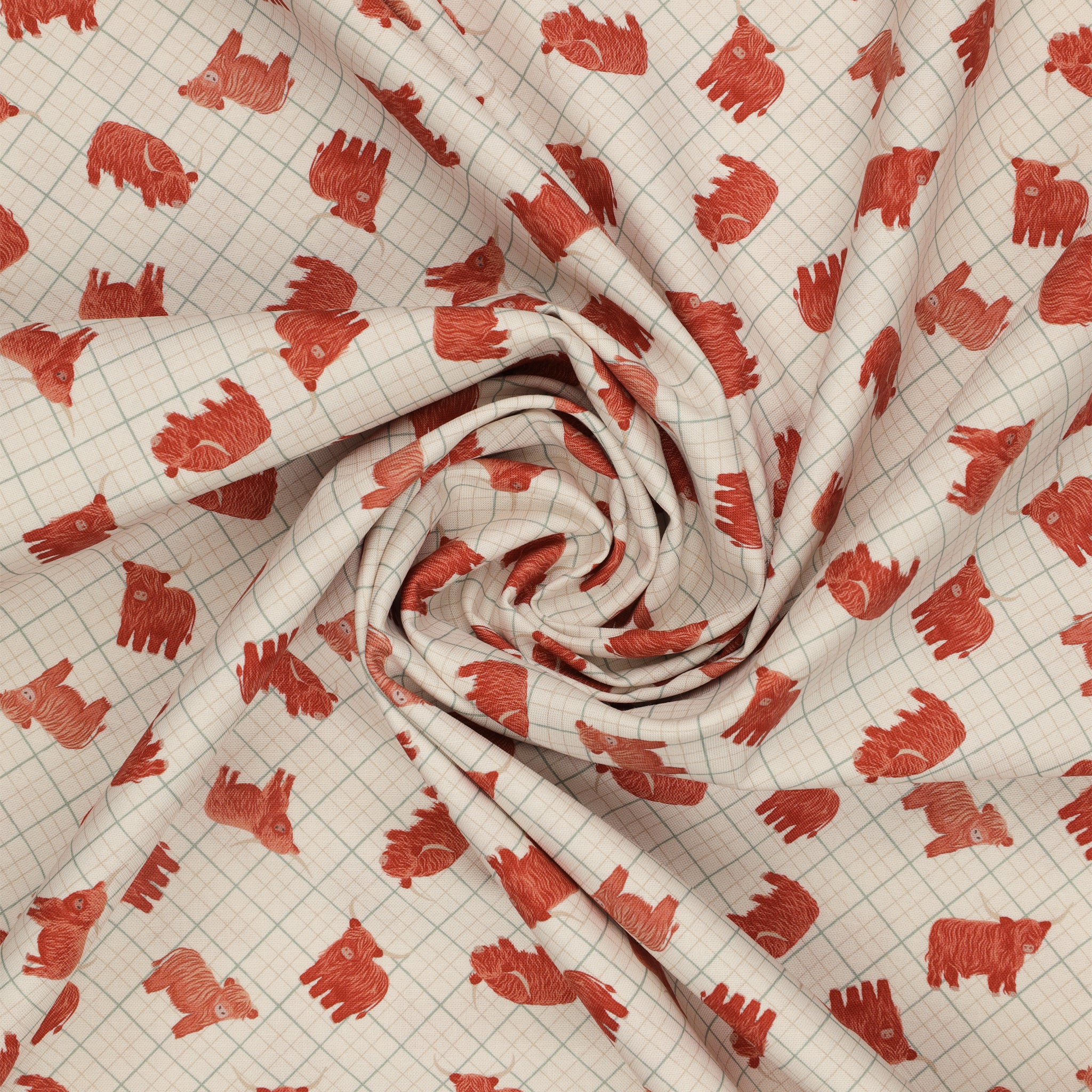 A Celtic Summer Fabric Collection - Highlands Check Cream - Image 2