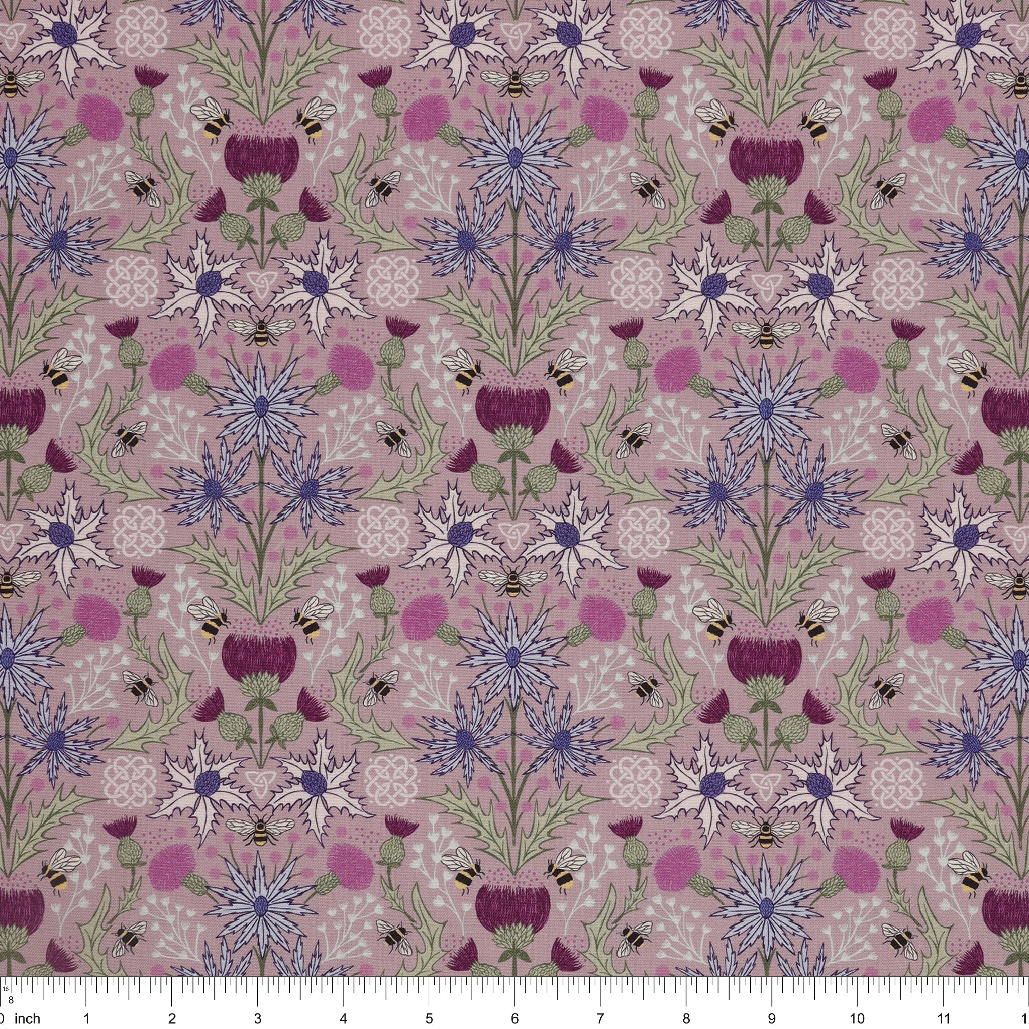 A Celtic Summer Fabric Collection - Mirrored Thistle and Bee Heather - Image 3