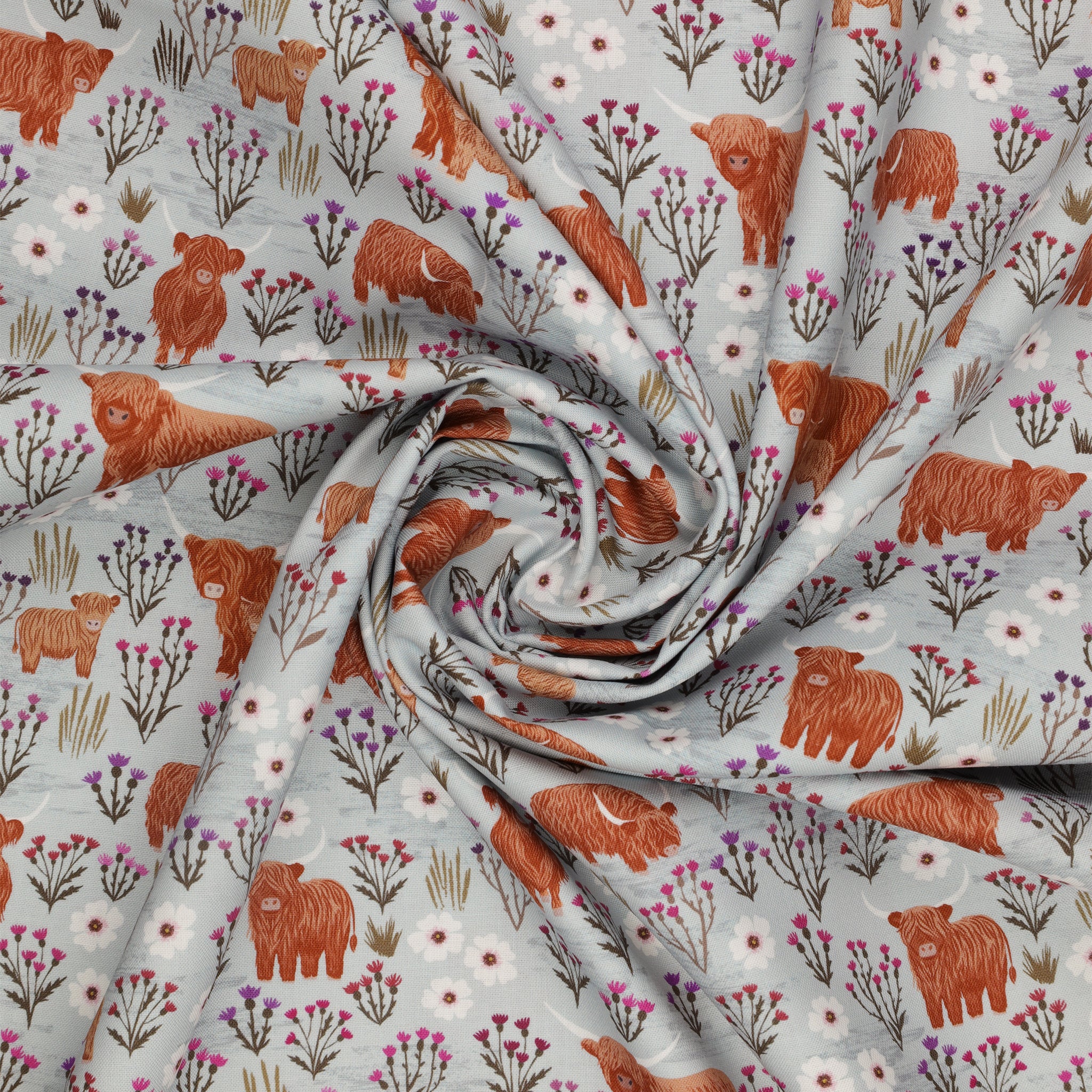 A Celtic Summer Fabric Collection - Summer Meadow Highland Breezy Blue - Image 2