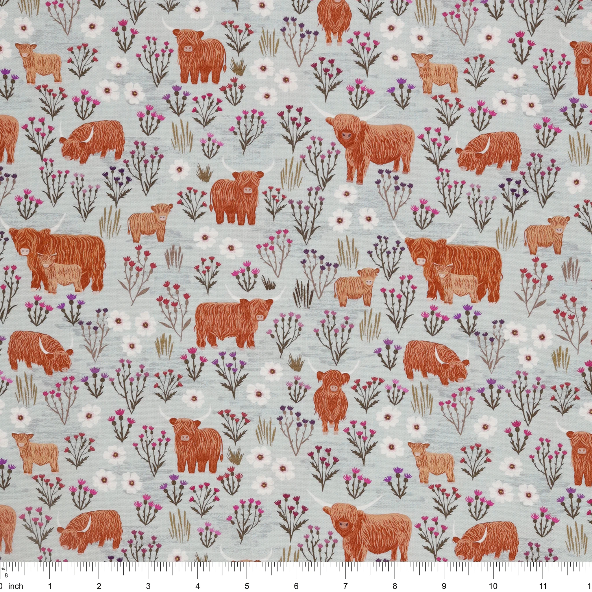 A Celtic Summer Fabric Collection - Summer Meadow Highland Breezy Blue - Image 3