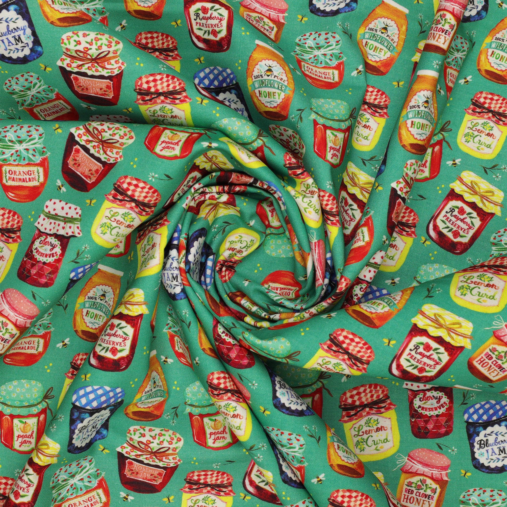 A Prairie Heart Fabric Collection - Jam Jars Teal - Image 2