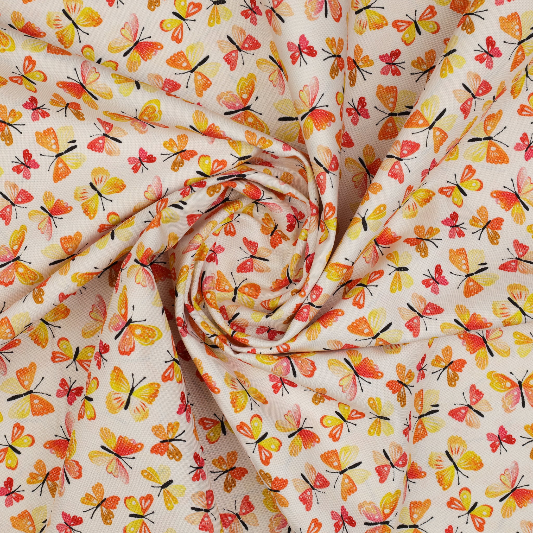 A Prairie Heart Fabric Collection - Rustic Flutter Peach Jam/White - Image 2