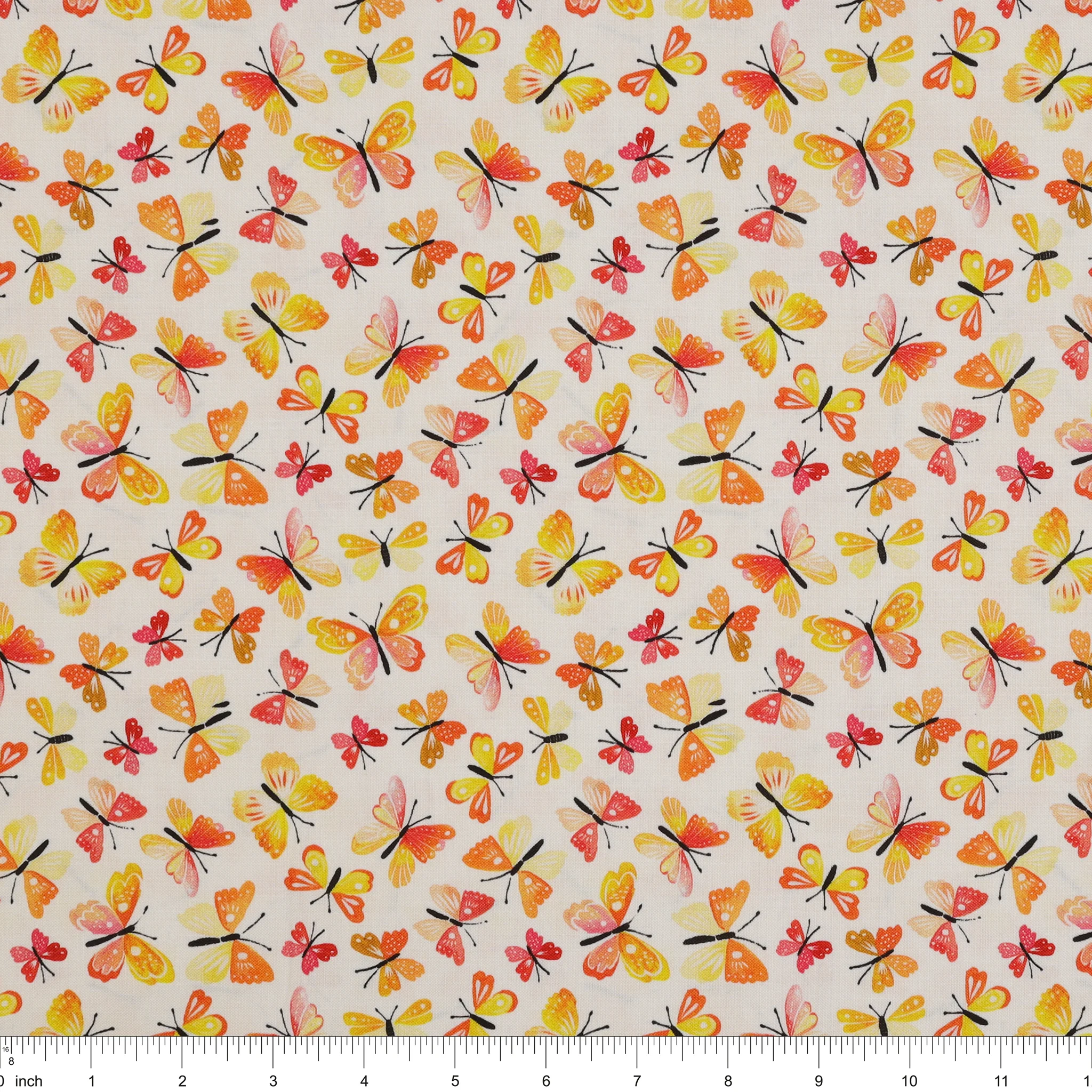 A Prairie Heart Fabric Collection - Rustic Flutter Peach Jam/White - Image 3
