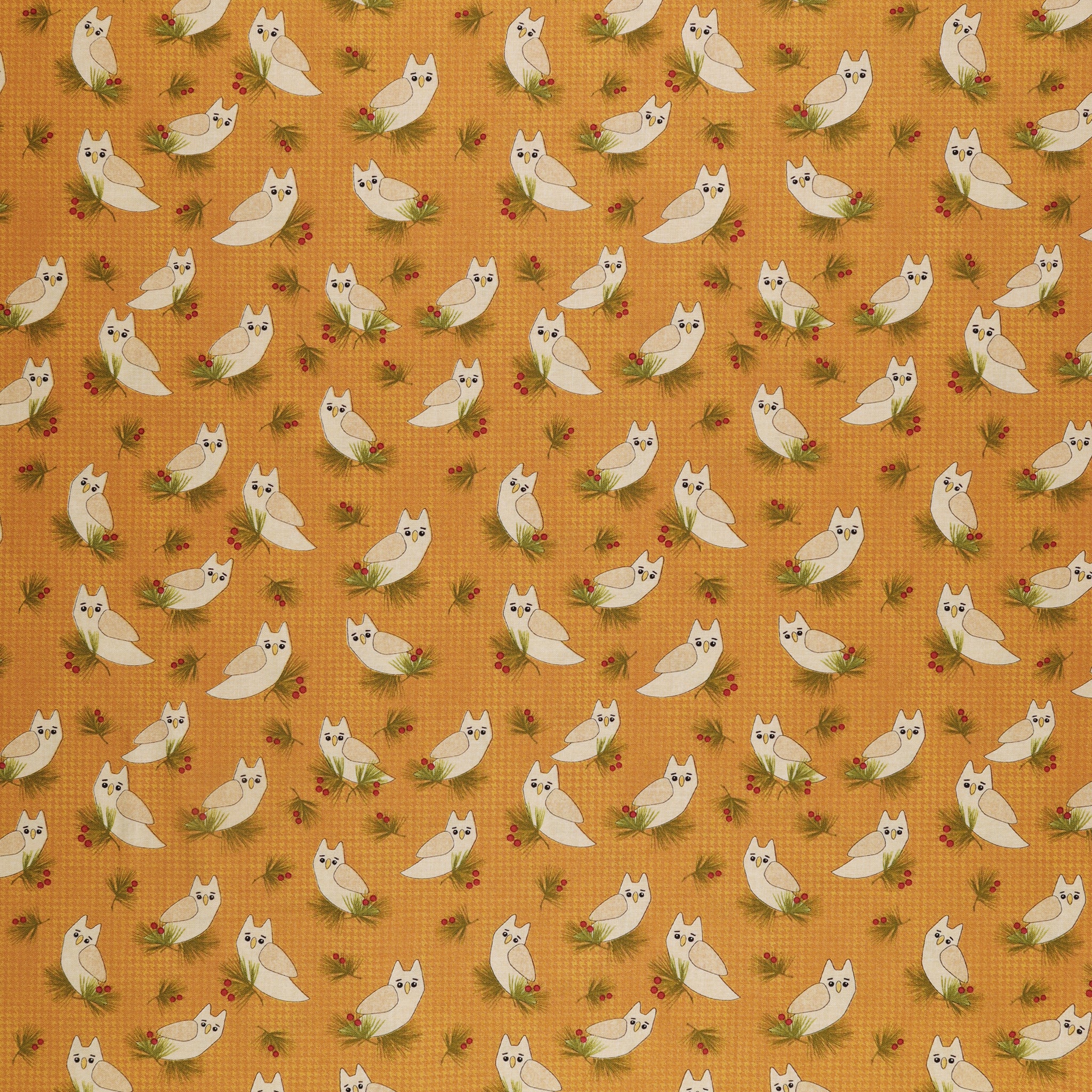 A Walk in the Forest Fabric Collection - Forest Owl Golden