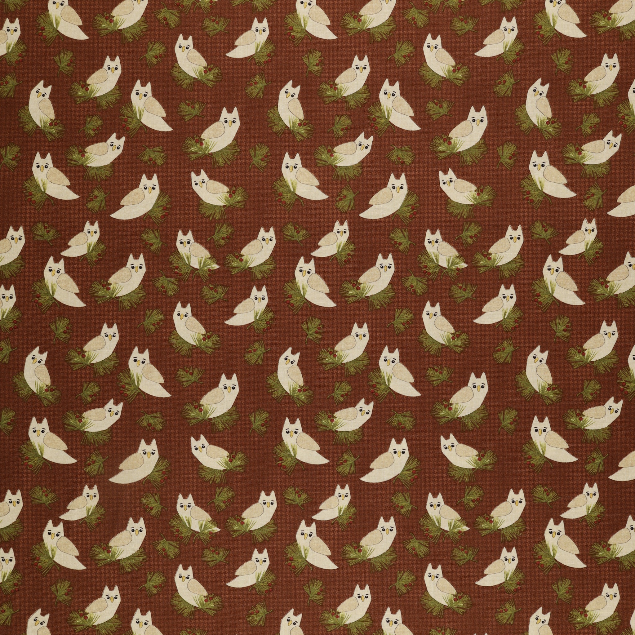 A Walk in the Forest Fabric Collection - Forest Owl Terracotta