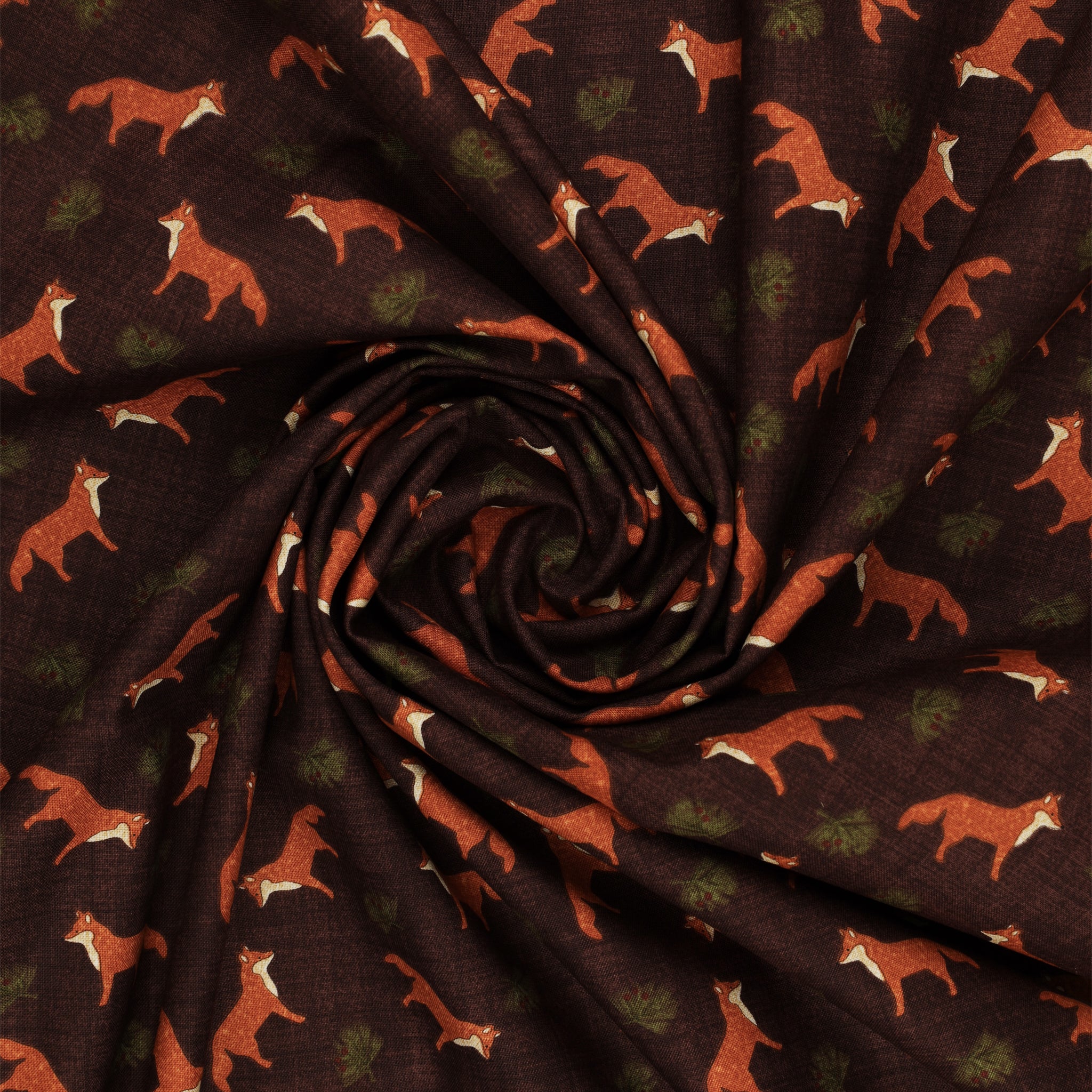 A Walk in the Forest Fabric Collection - Fox Field Chocolate - Image 2