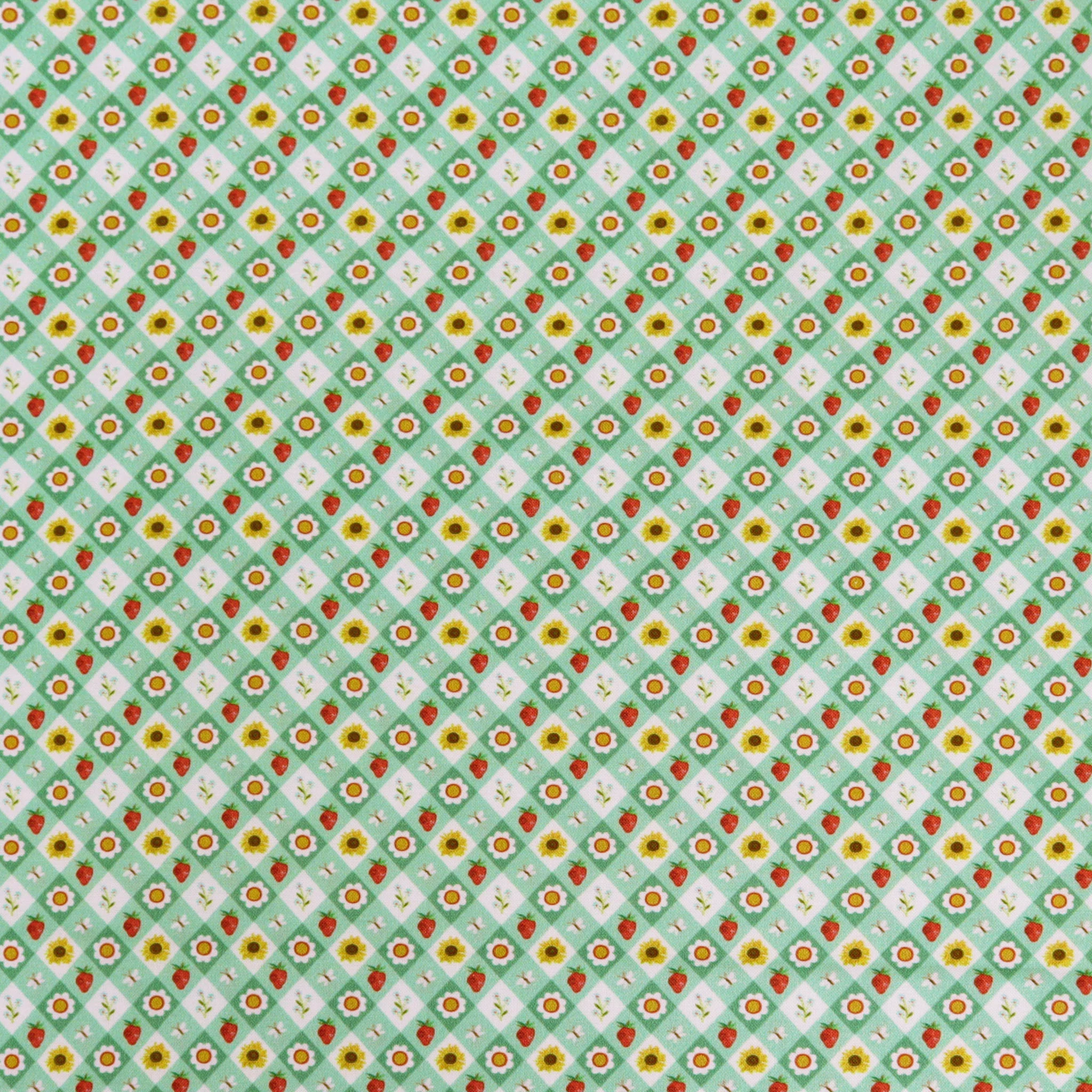 A Wildflower Heart Fabric Collection - Cottage Picnic Light Teal
