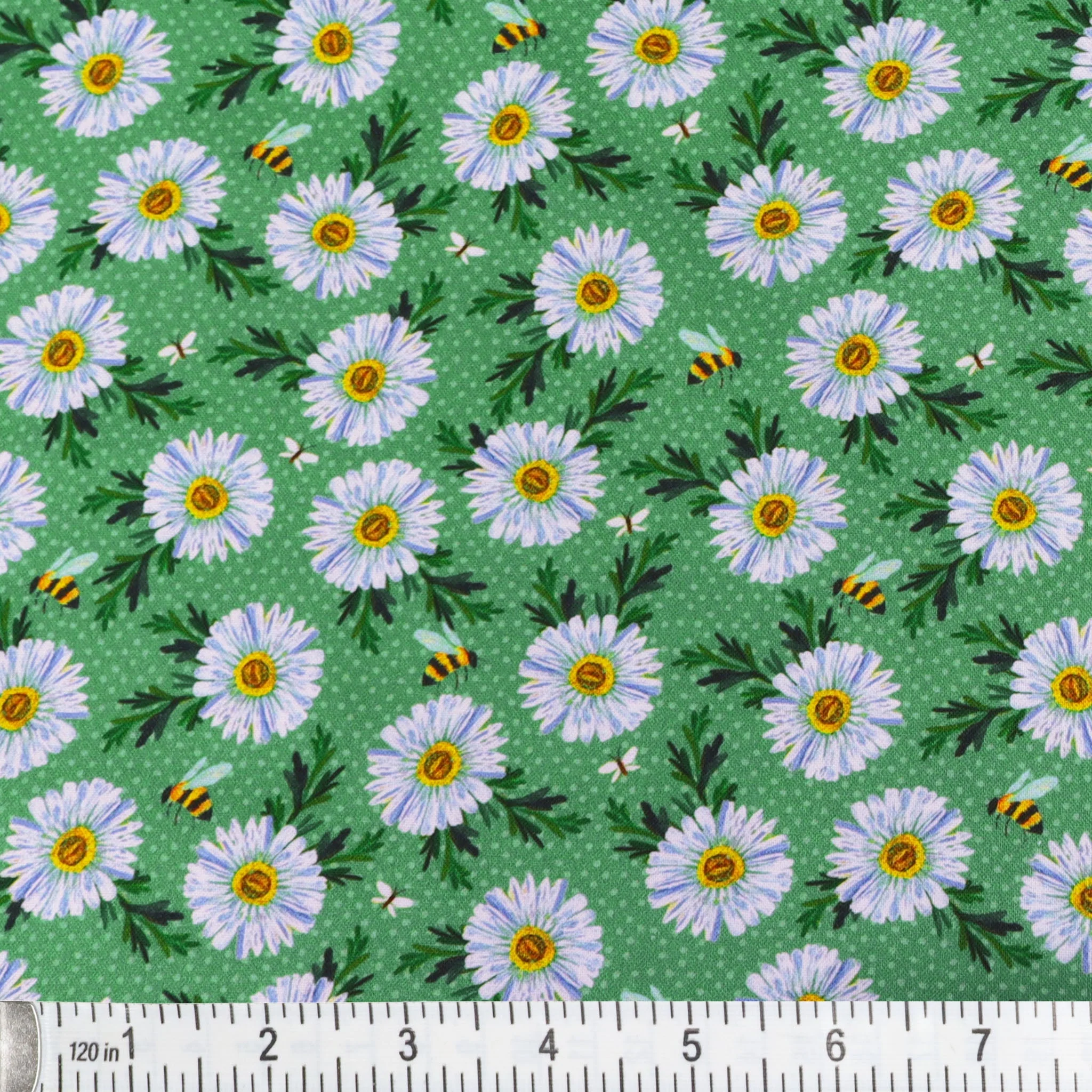 A Wildflower Heart Fabric Collection - Daisy Scatter Teal - Image 2