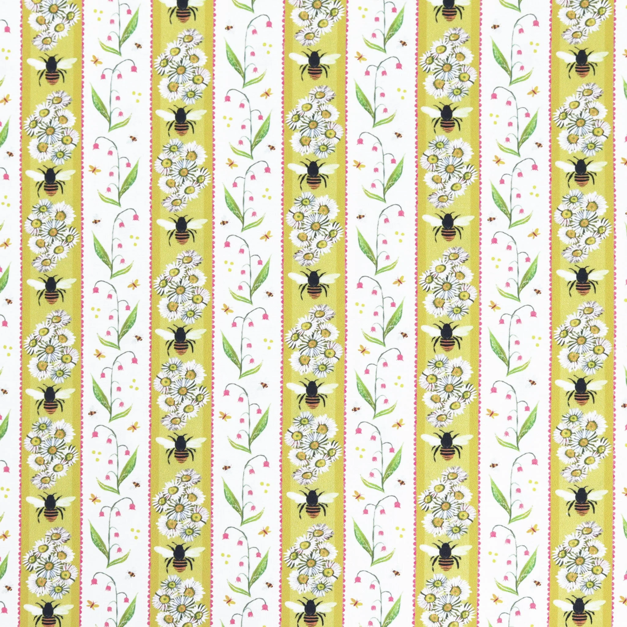 A Wildflower Heart Fabric Collection - Honeyland Stripe Light Honey
