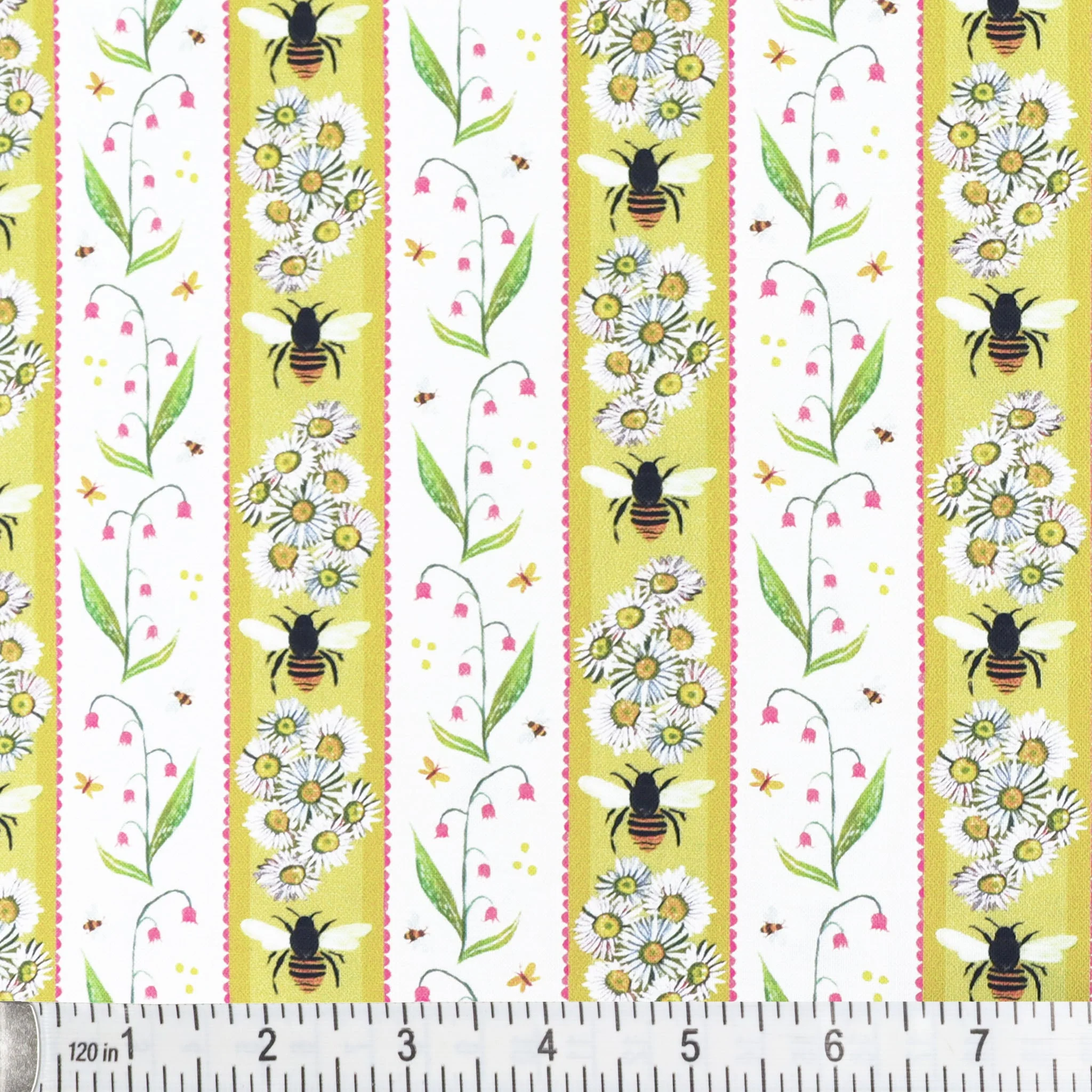 A Wildflower Heart Fabric Collection - Honeyland Stripe Light Honey - Image 2