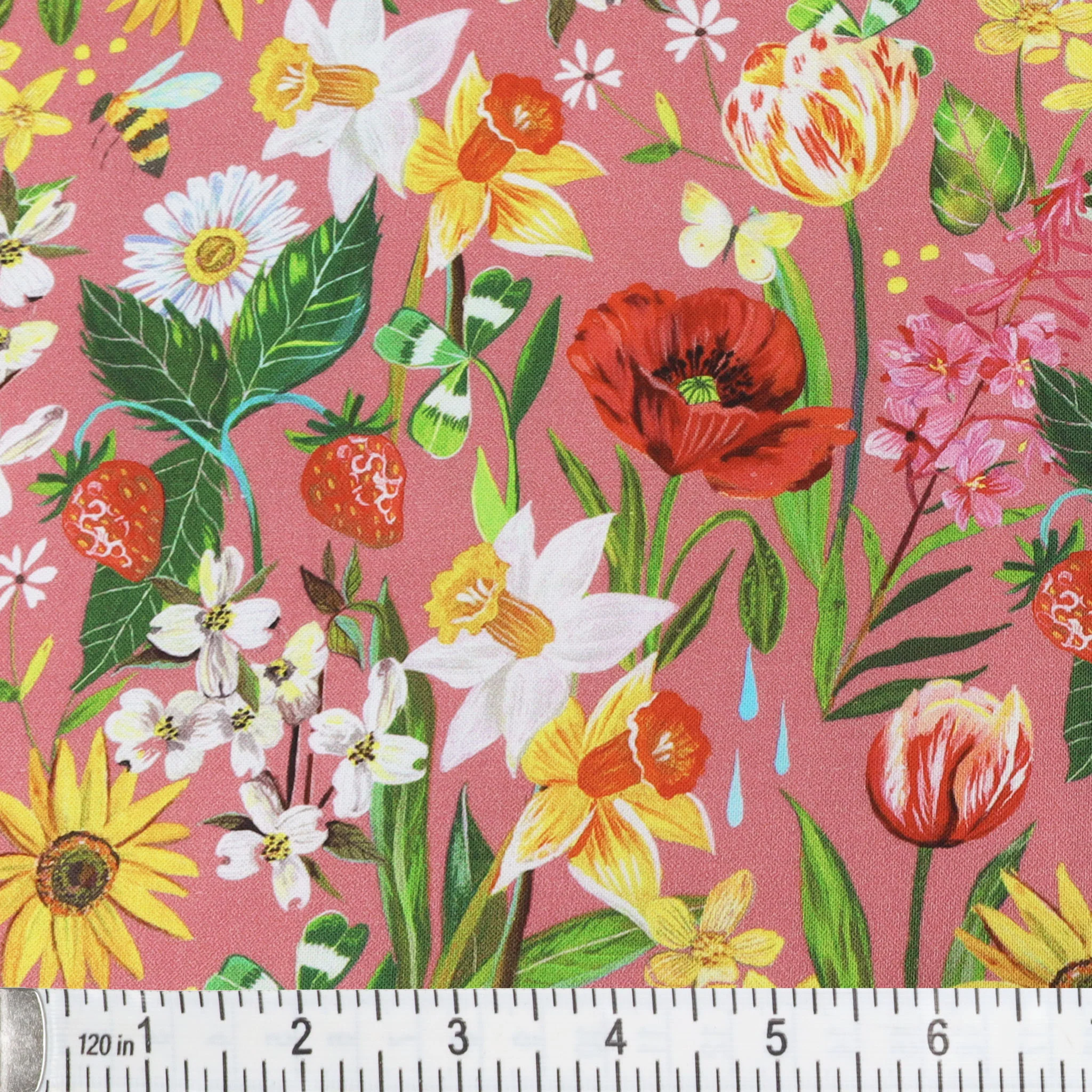 A Wildflower Heart Fabric Collection - Lydia's Meadow Rose - Image 2
