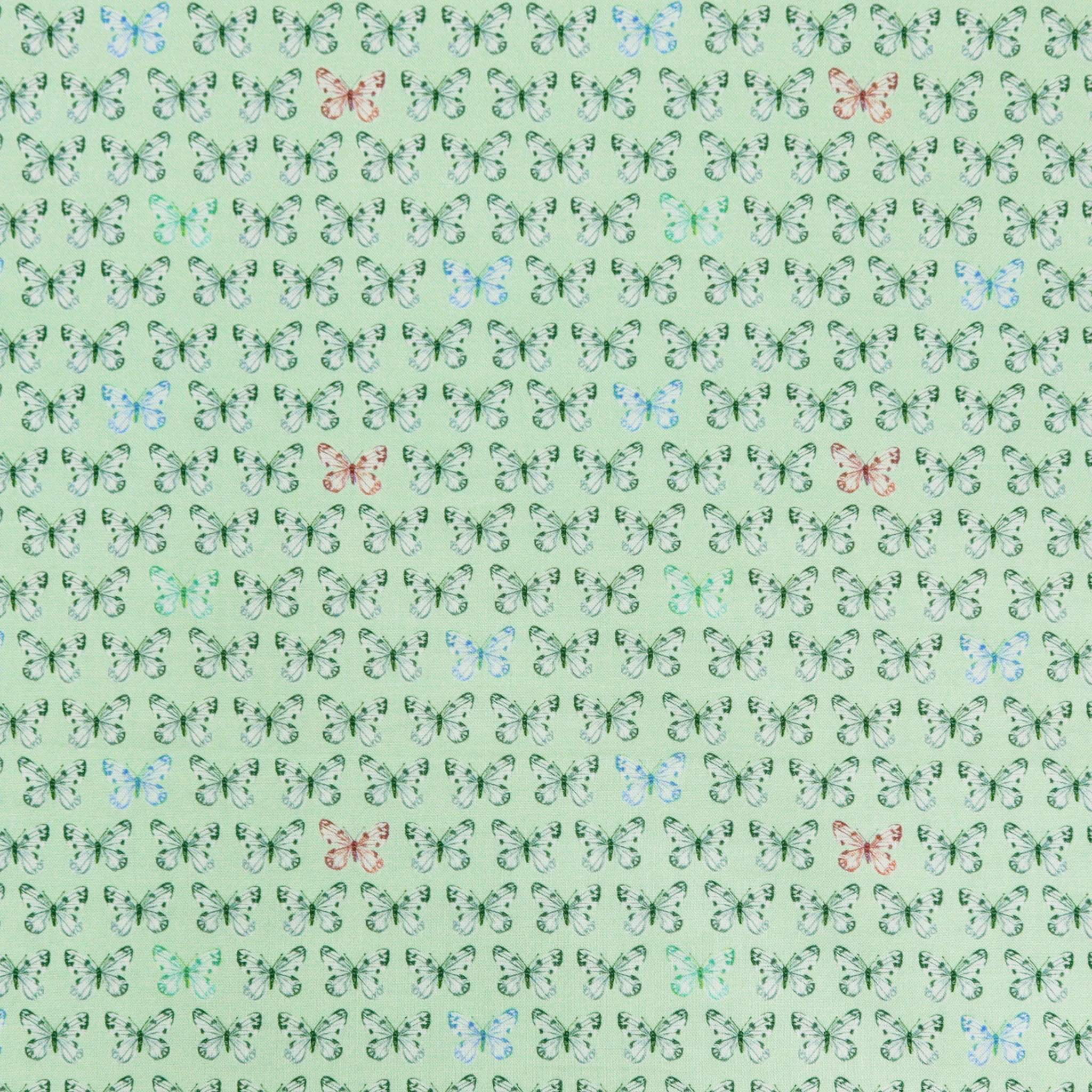 A Wildflower Heart Fabric Collection - Prairie Flutter Pale Teal
