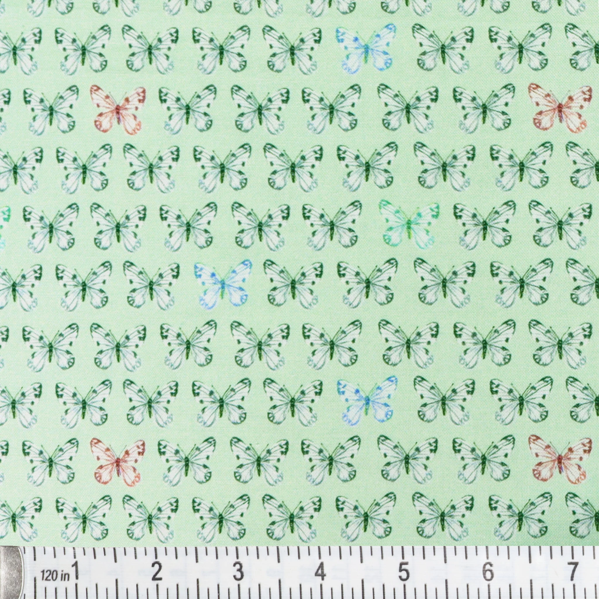 A Wildflower Heart Fabric Collection - Prairie Flutter Pale Teal - Image 2