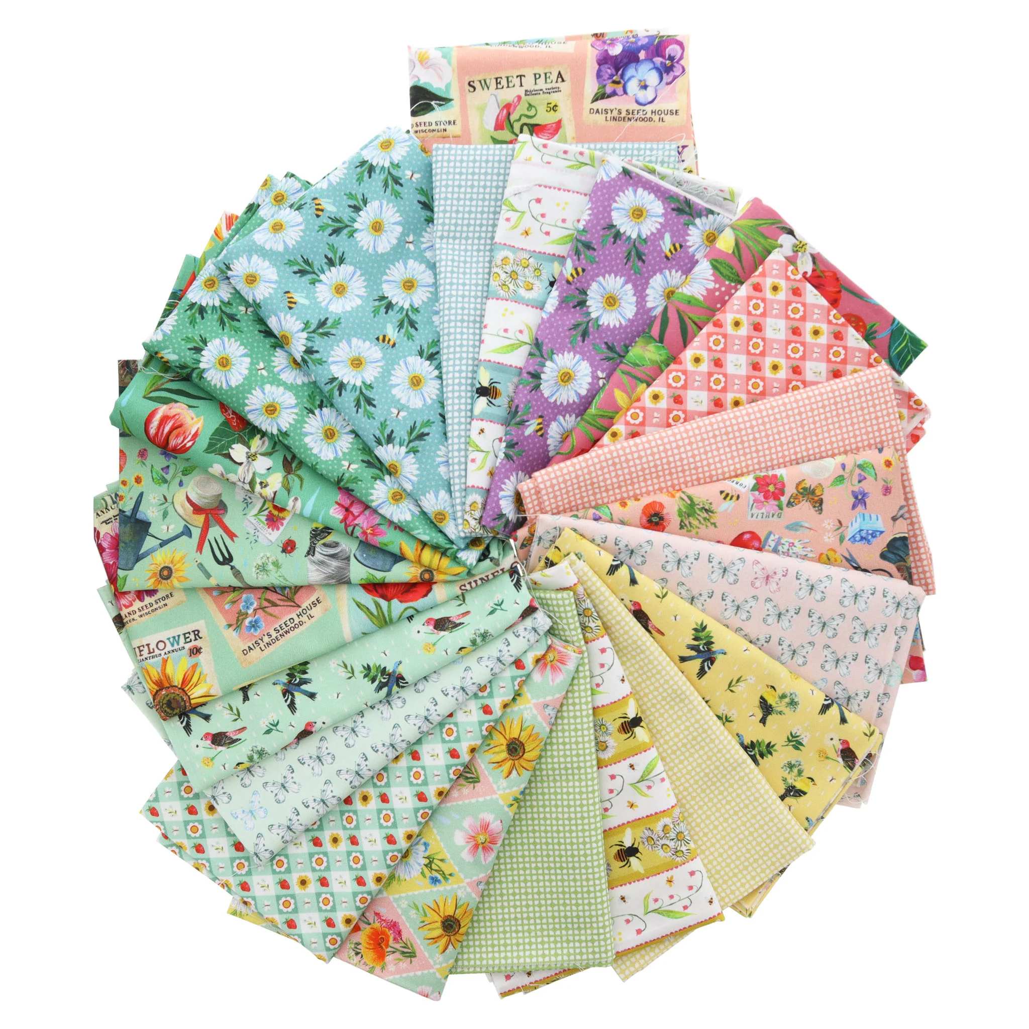 A Wildflower Heart Fabric Collection - Daisy Scatter Prairie Sky - Image 3