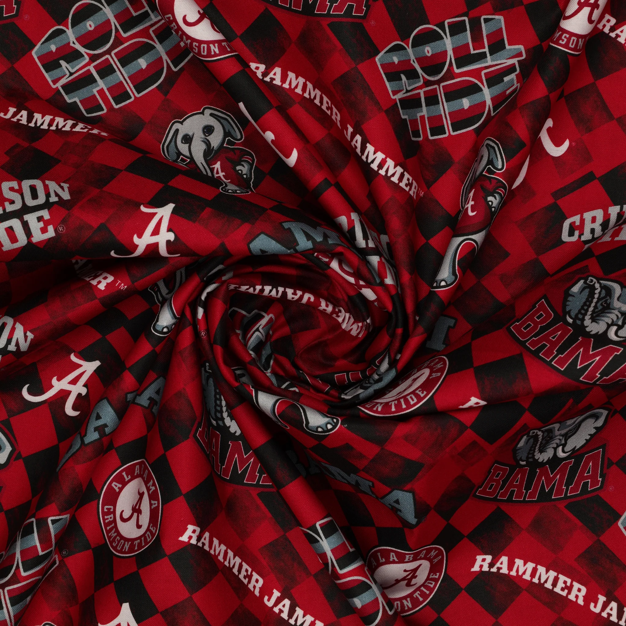 Alabama Crimson Tide Allover Checker Fabric - Image 2