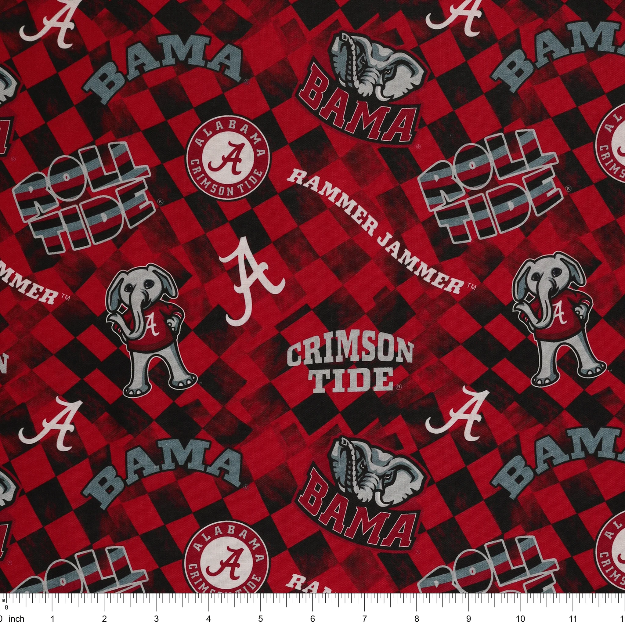 Alabama Crimson Tide Allover Checker Fabric - Image 3
