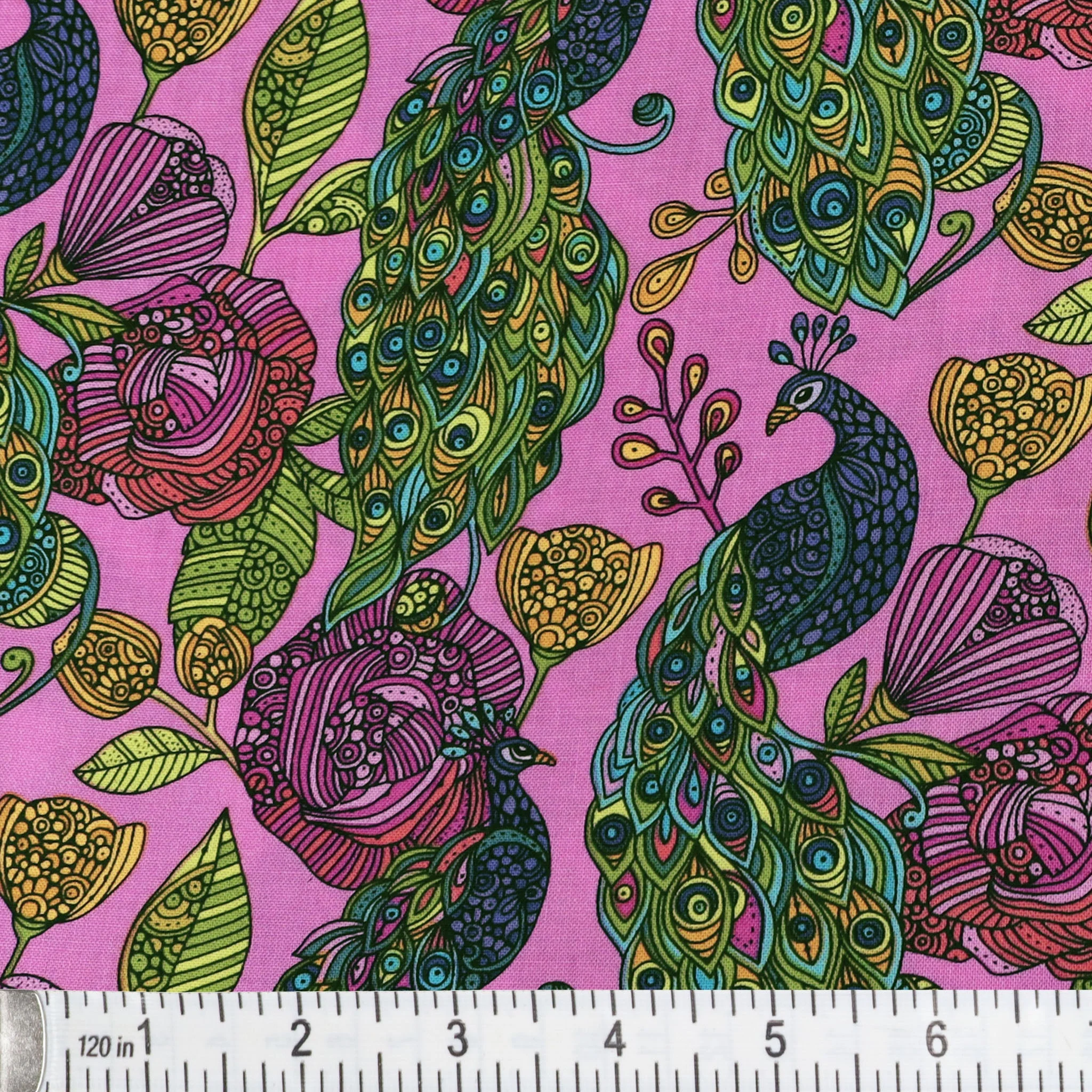 Alluring Peacock Fabric Collection - Rose - Image 2