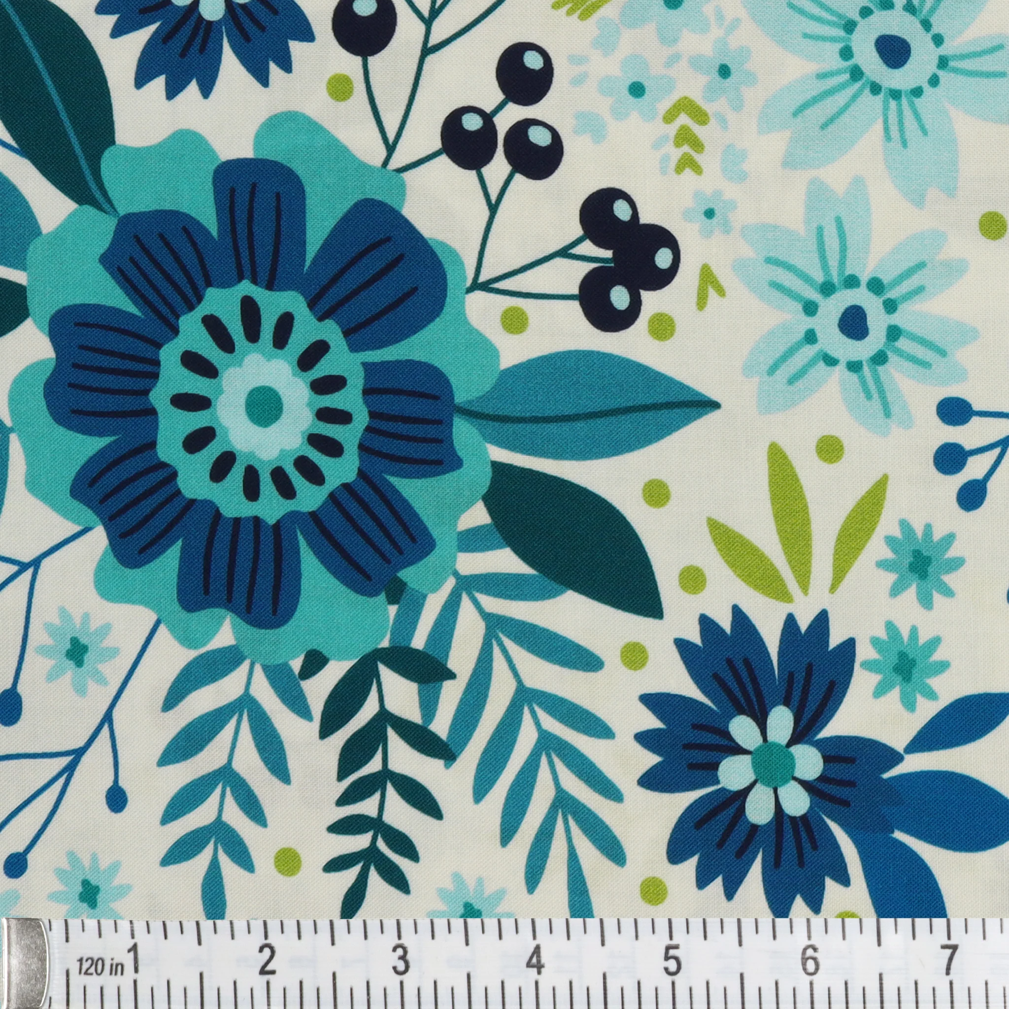 Among the Wildflowers II 108" Quilt Backing - Daybreak Teal - Image 3