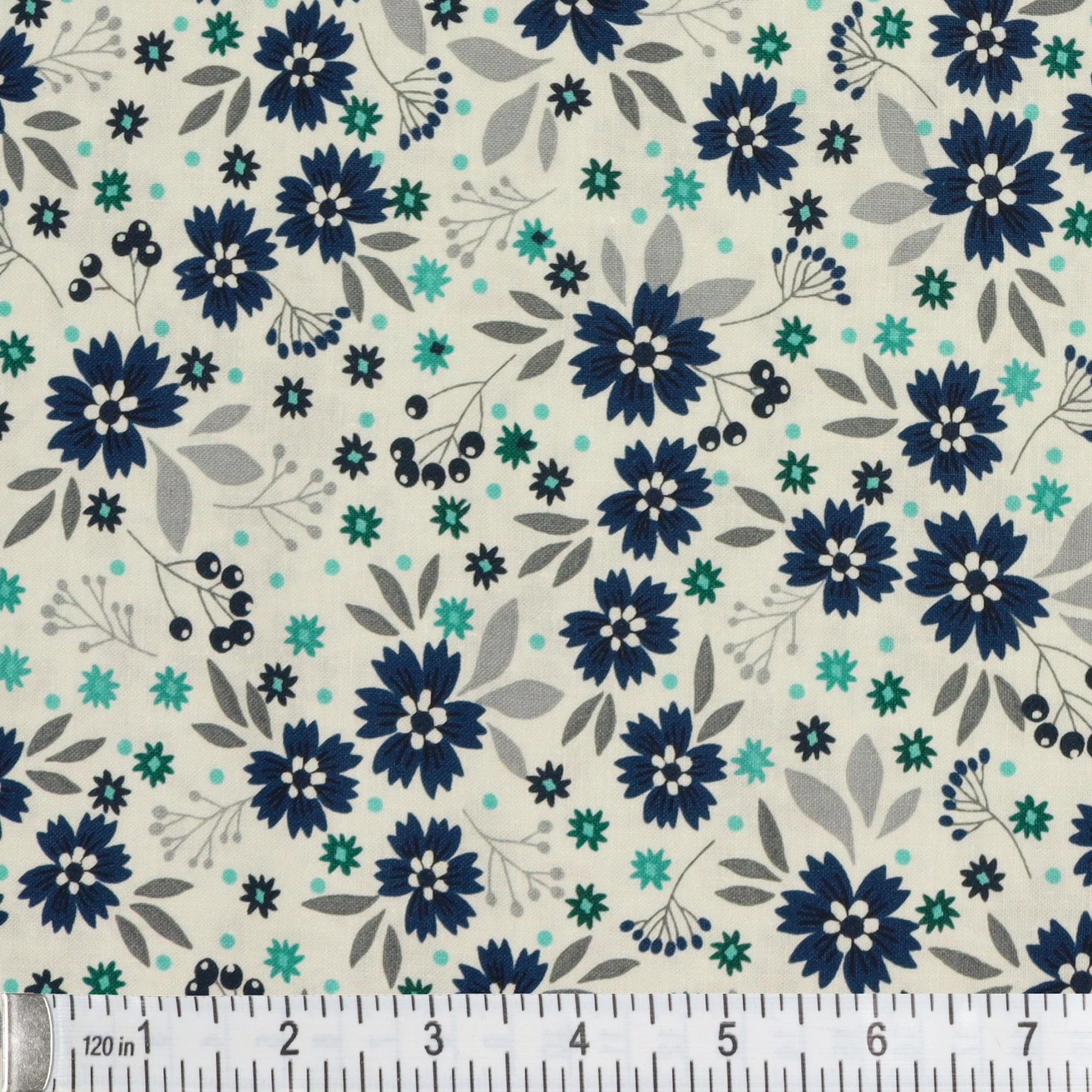 Among the Wildflowers II Fabric Collection - Poppies Indigo - Image 3