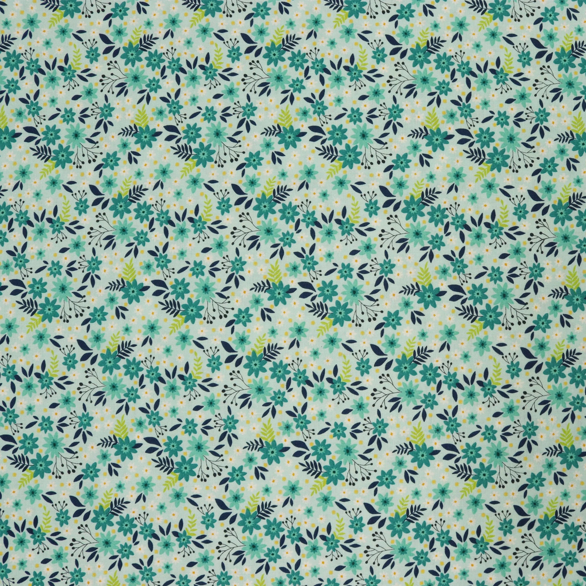 Among the Wildflowers II Fabric Collection - Primrose Aqua