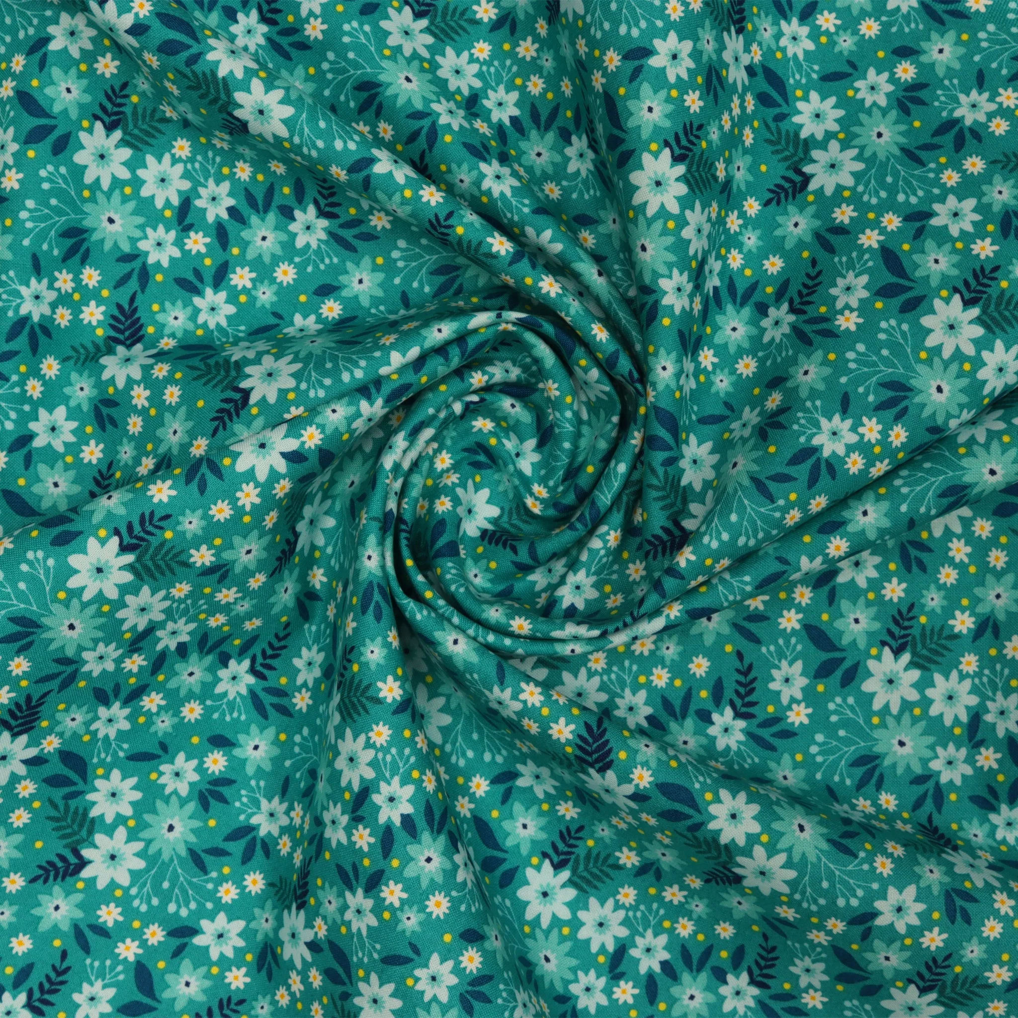 Among the Wildflowers II Fabric Collection - Primrose Teal - Image 2