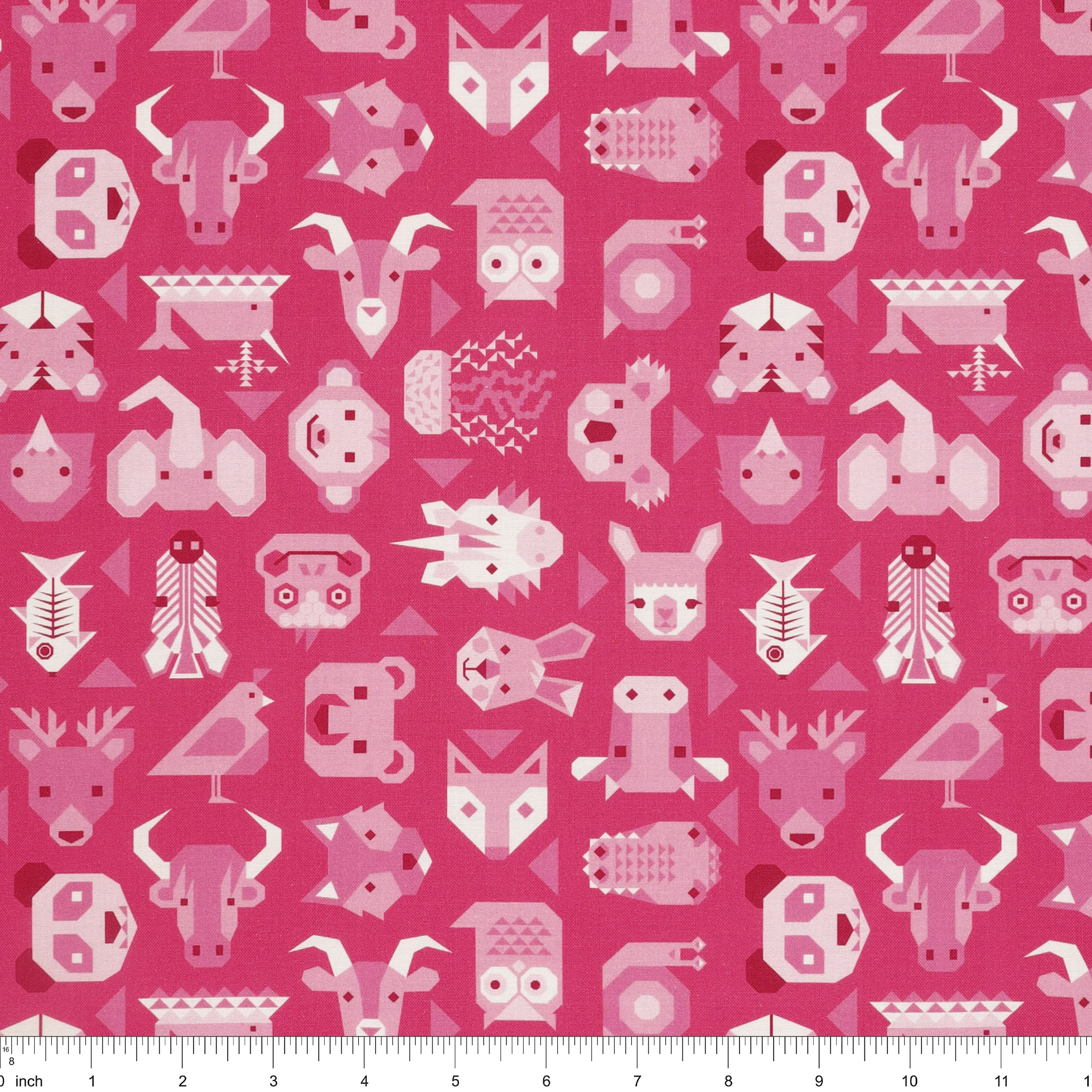 Animal Alphabet Fabric Collection - Animals Bright Pink - Image 3