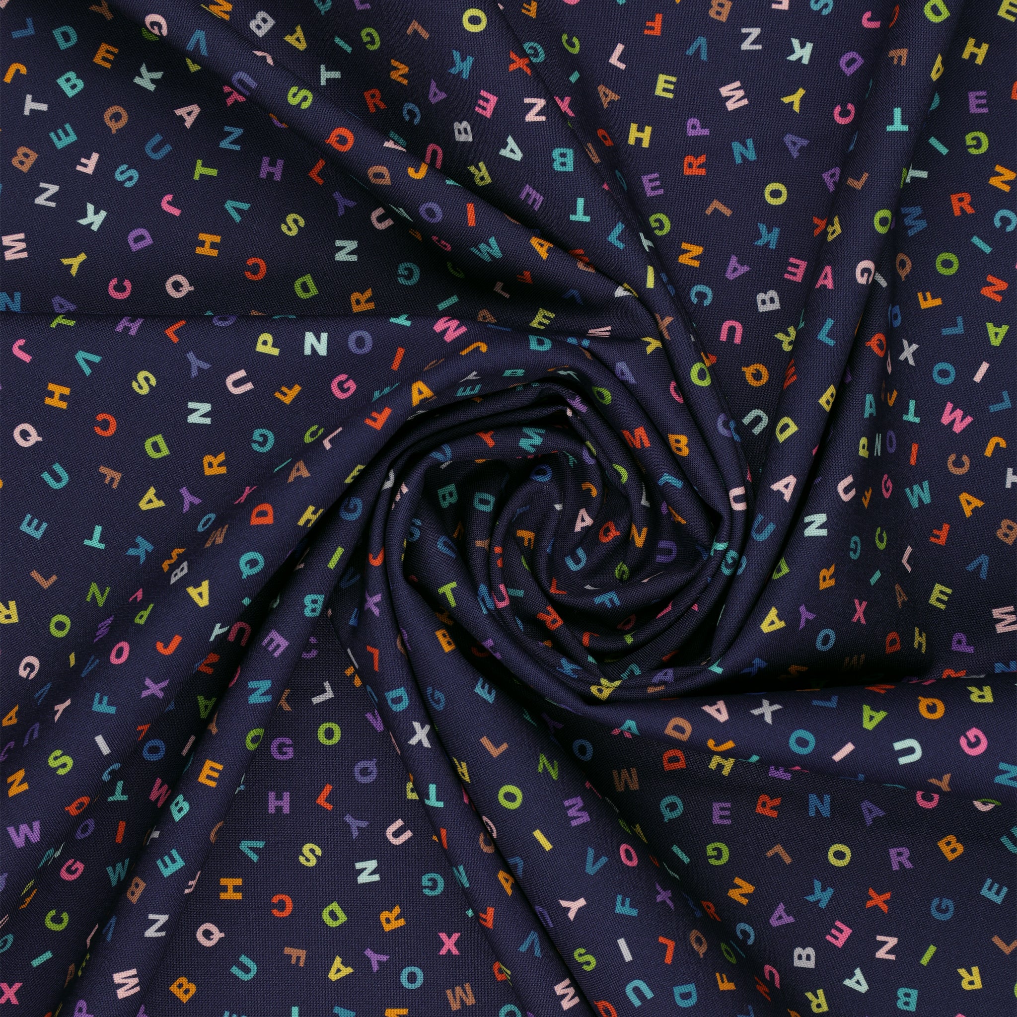 Animal Alphabet Fabric Collection - Letters Dark Blue - Image 2