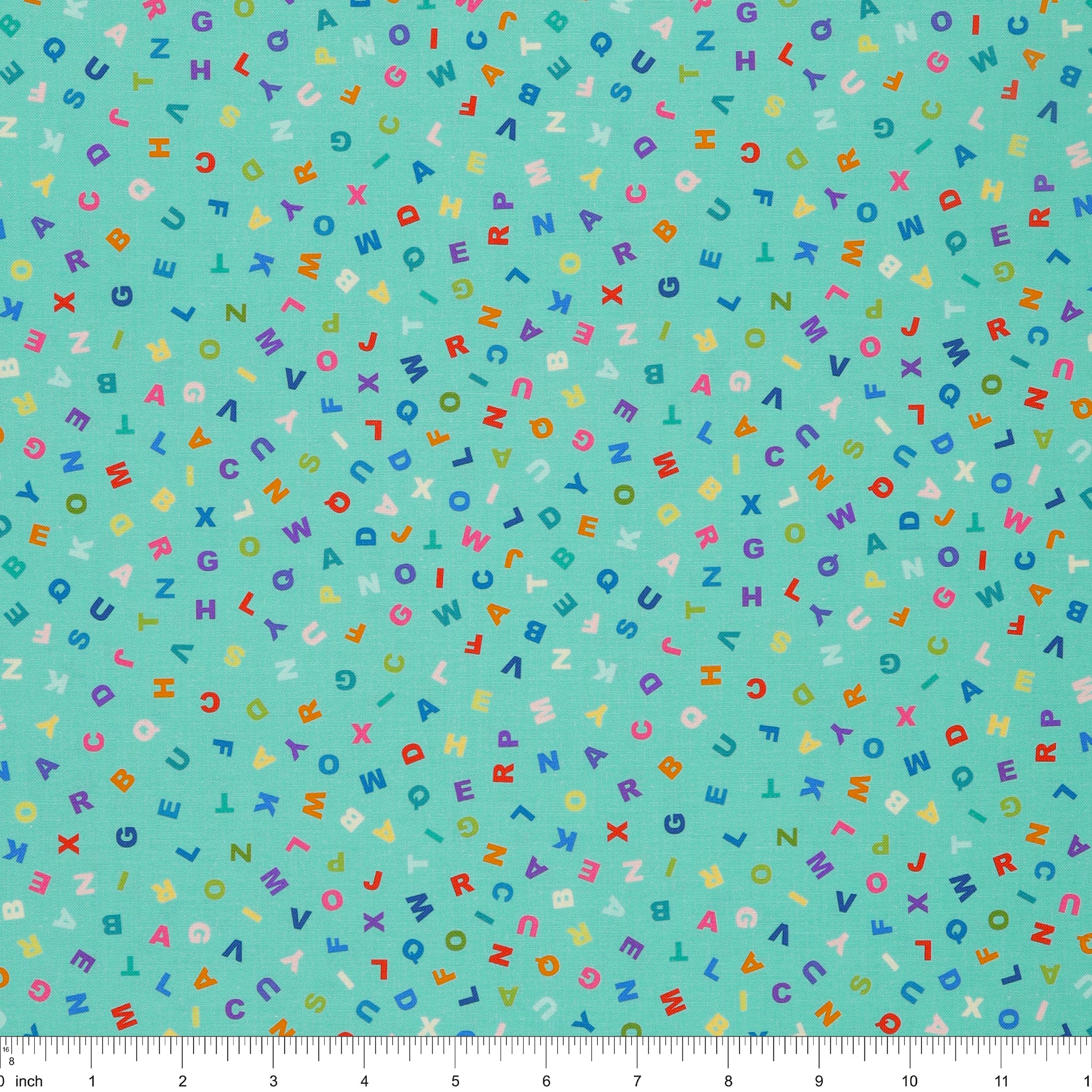Animal Alphabet Fabric Collection - Letters Turquoise - Image 3