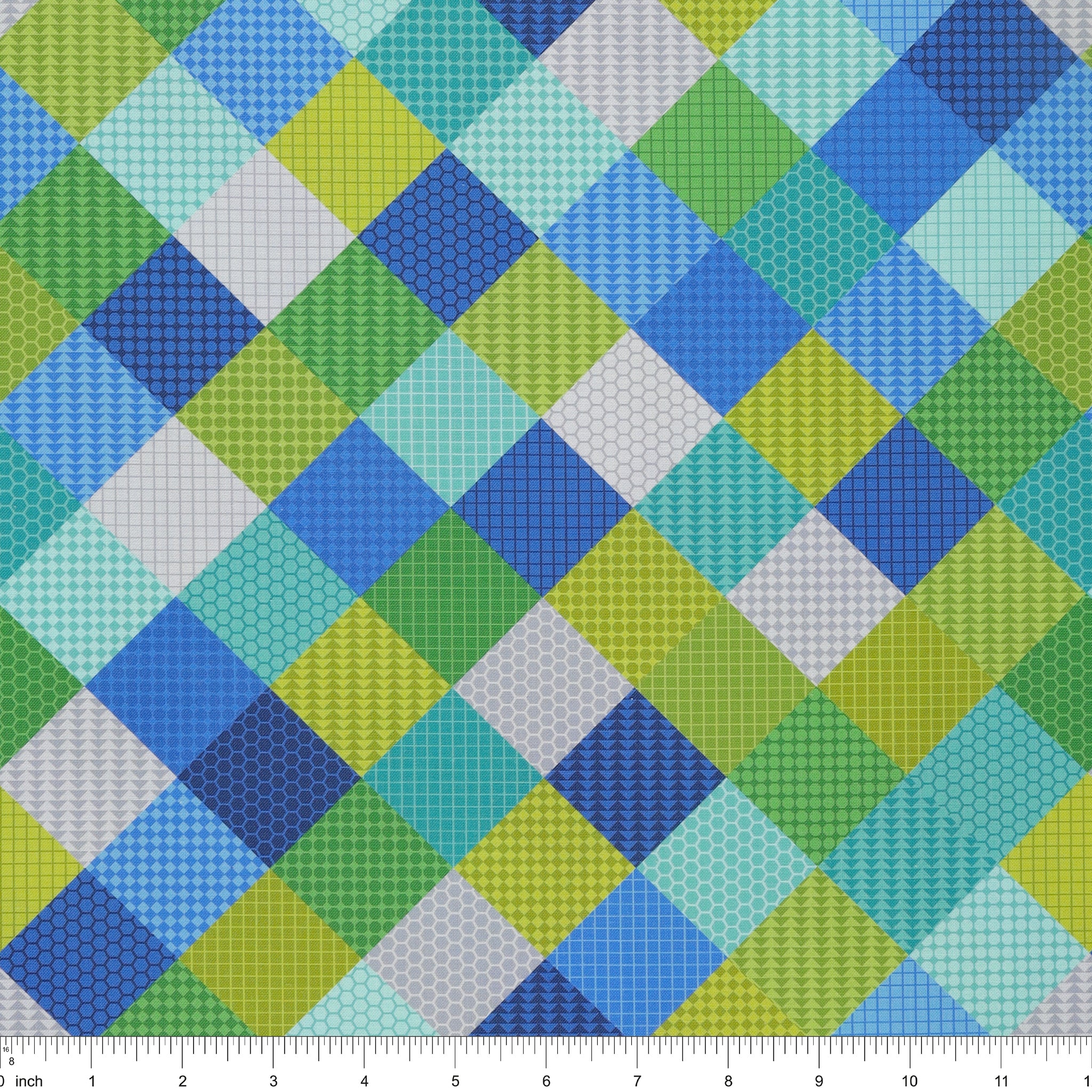 Animal Alphabet Fabric Collection - Patchwork Blues - Image 3