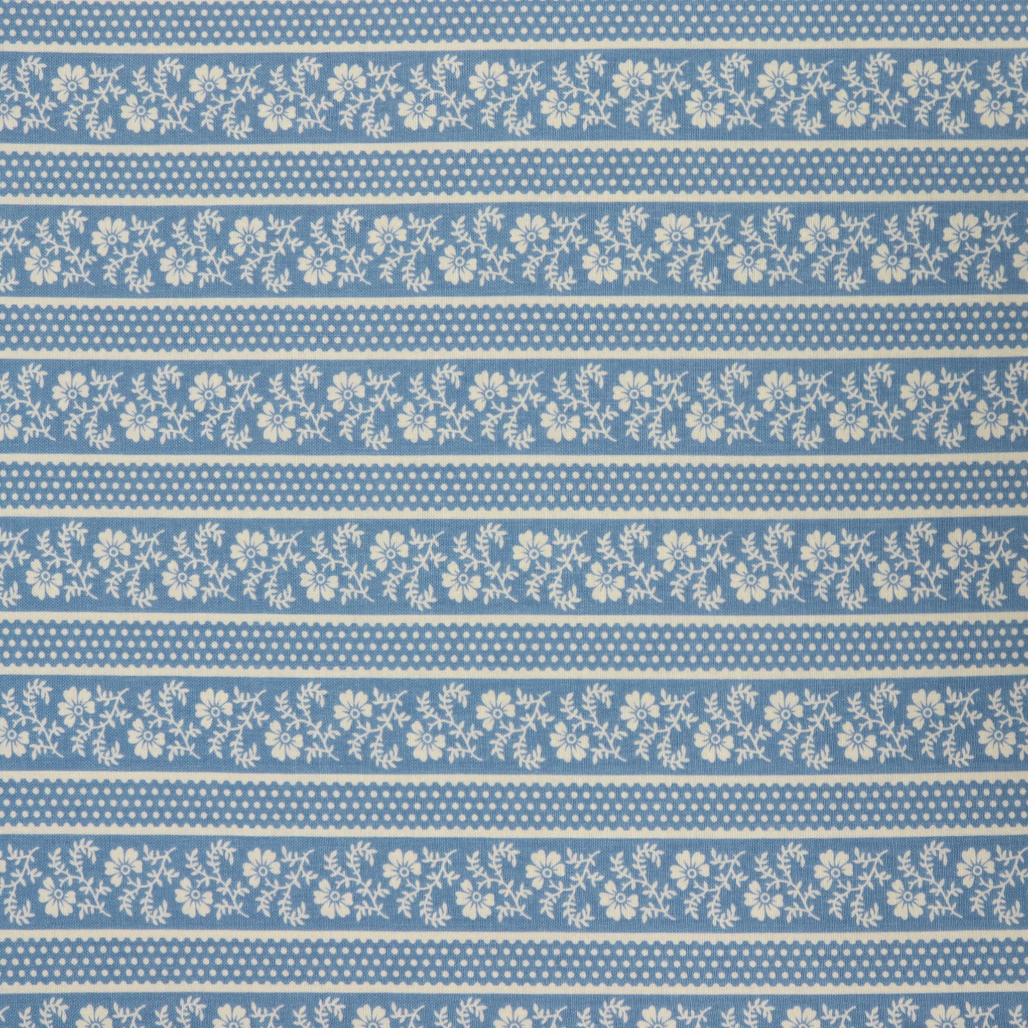 April's Garden Fabric Collection - Flower Pot Stripe Medium Blue