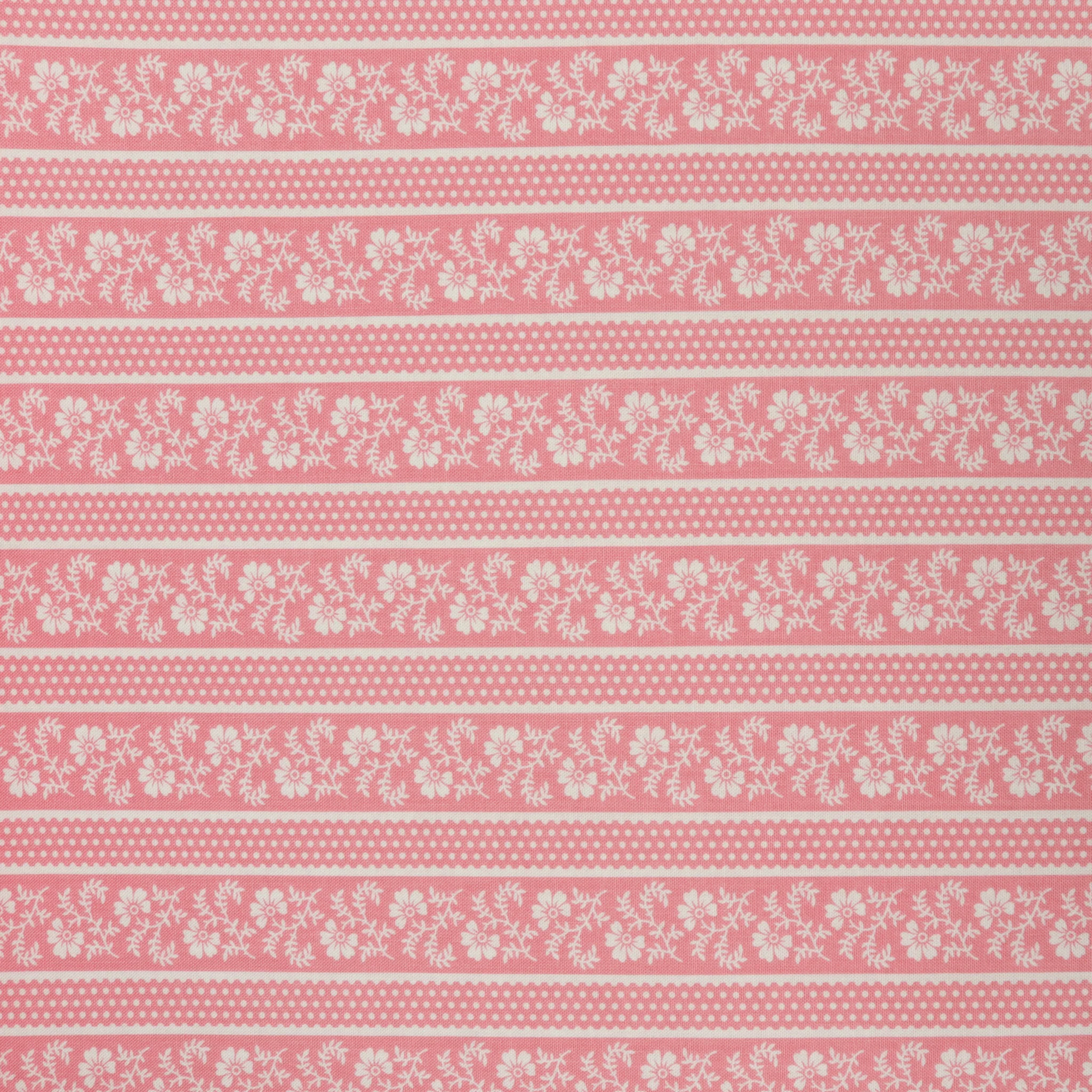 April's Garden Fabric Collection - Flower Pot Stripe Medium Pink