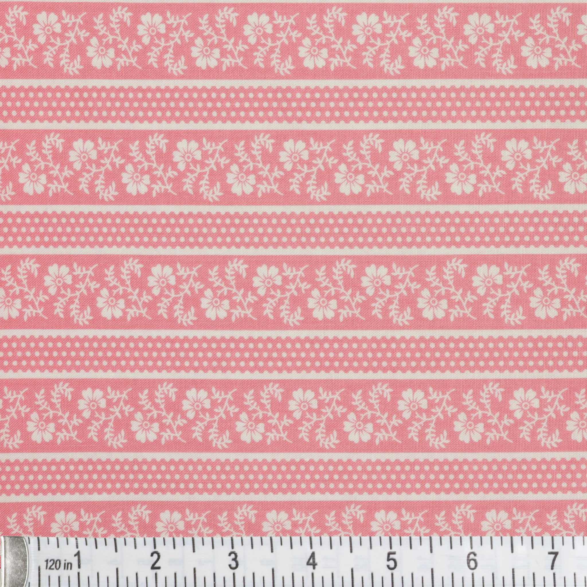 April's Garden Fabric Collection - Flower Pot Stripe Medium Pink - Image 2