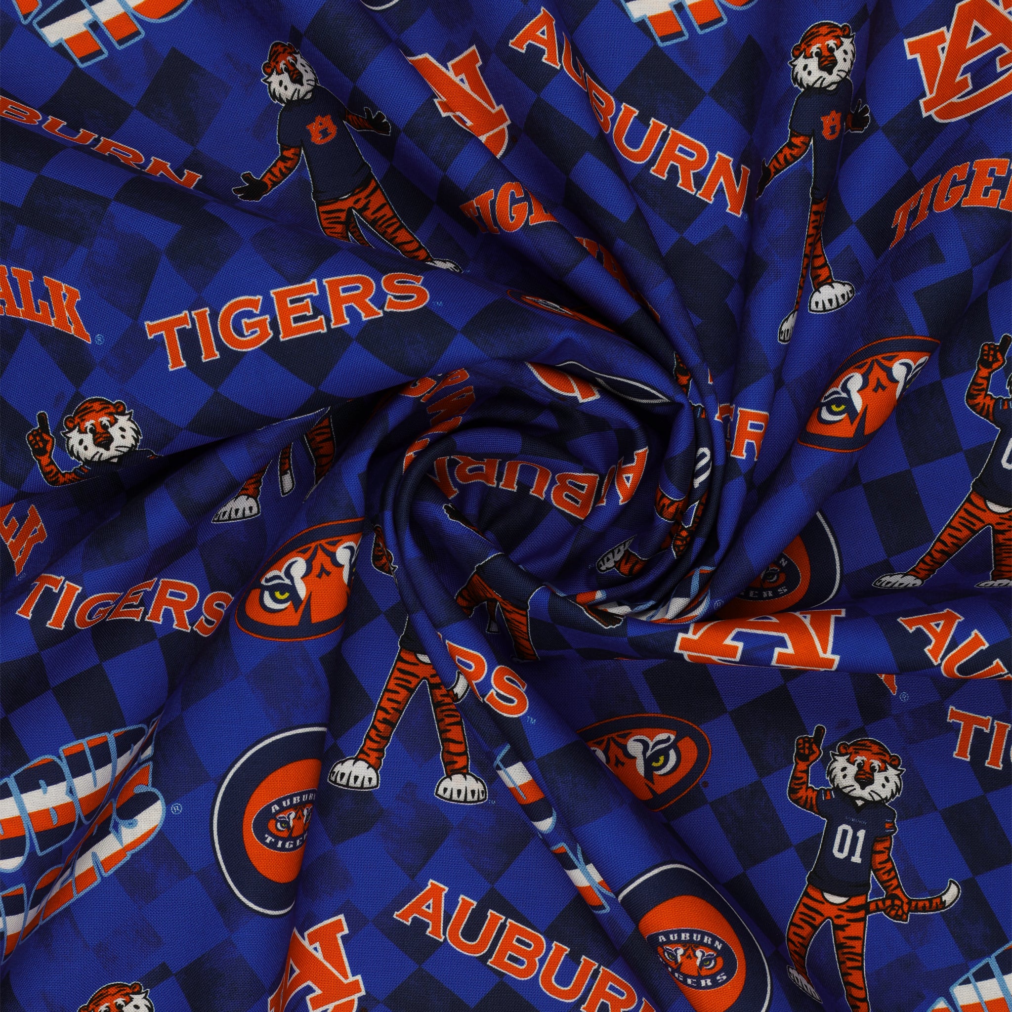 Auburn Tigers Allover Checker Fabric - Image 2