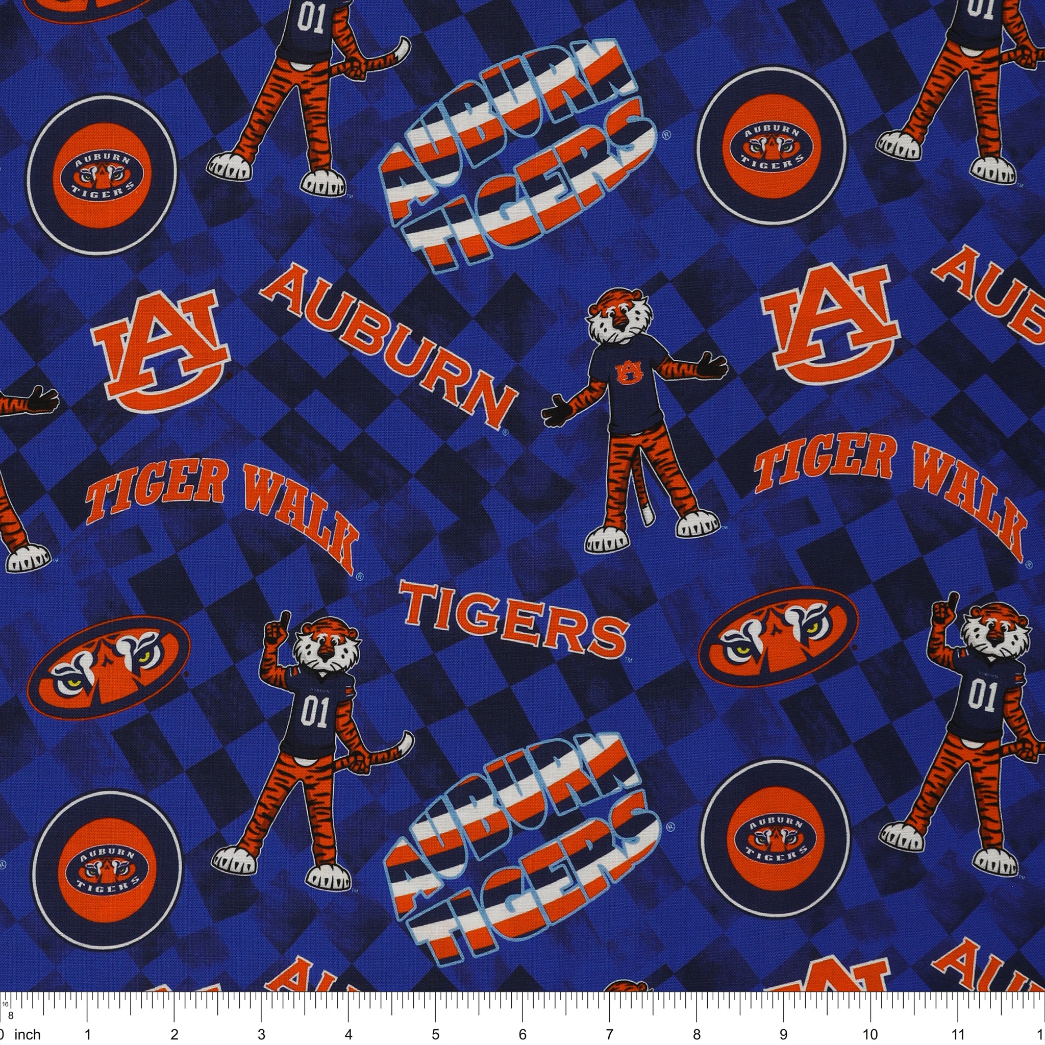 Auburn Tigers Allover Checker Fabric - Image 3