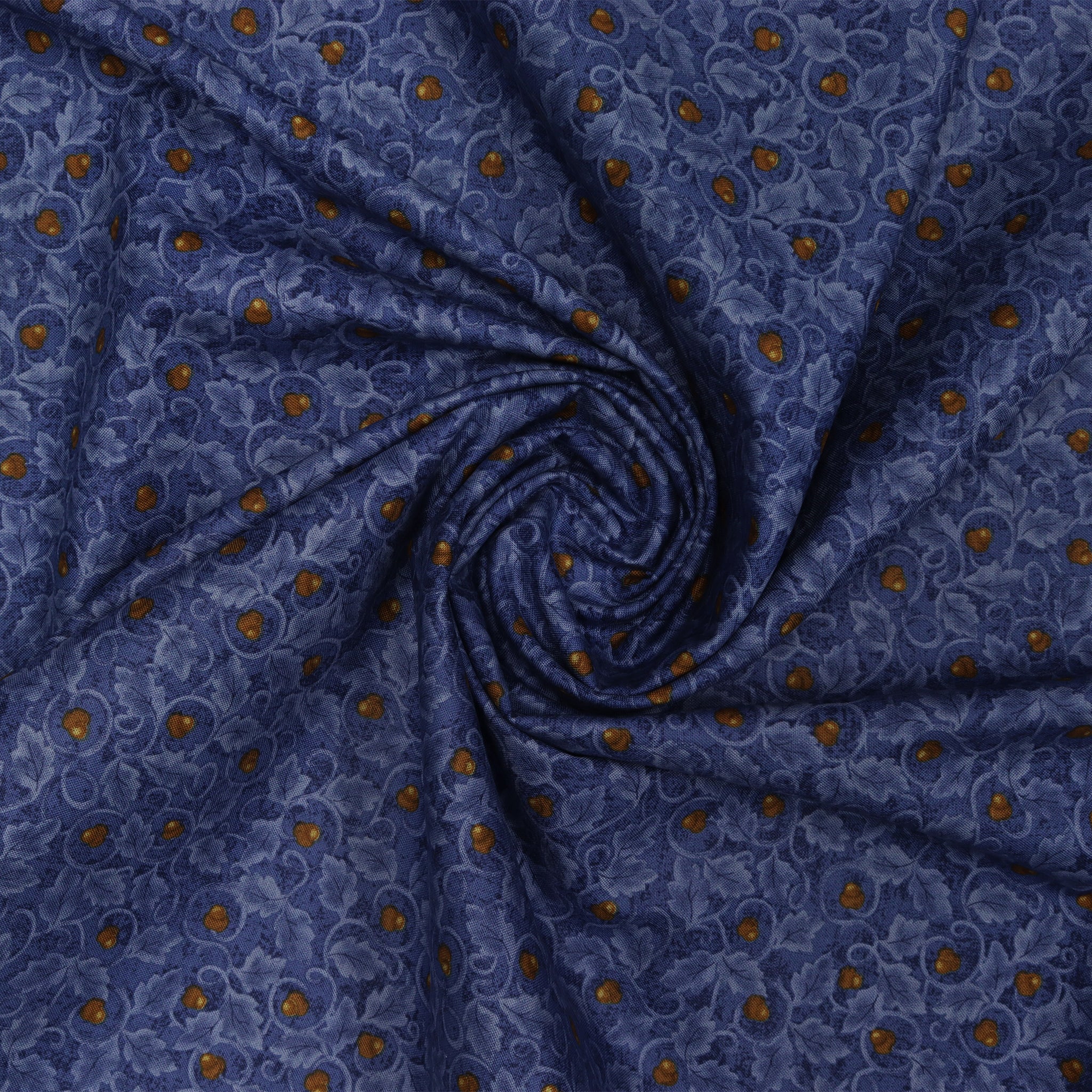 Autumn Breeze Fabric Collection - Acorn Twirl Blue - Image 2
