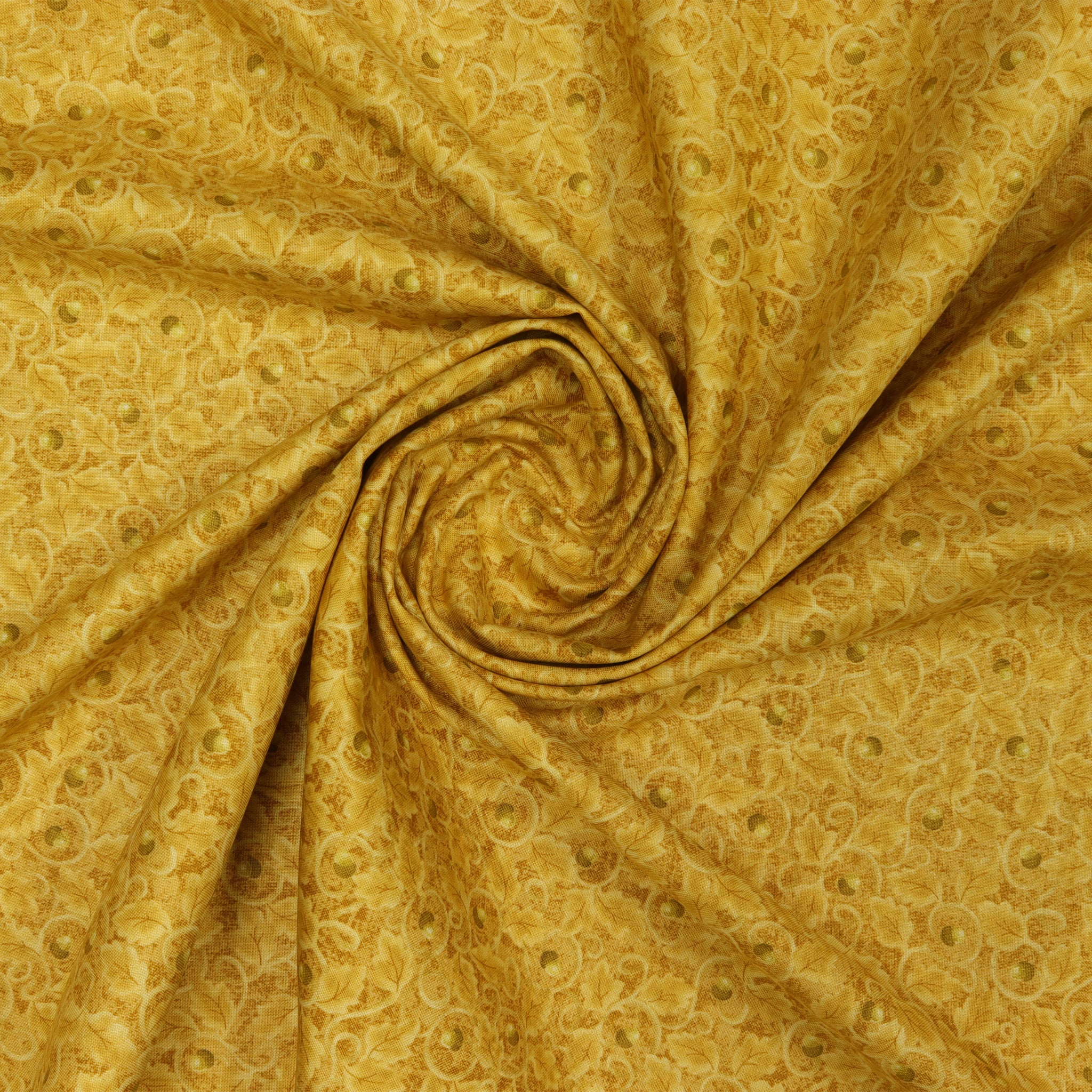 Autumn Breeze Fabric Collection - Acorn Twirl Gold - Image 2
