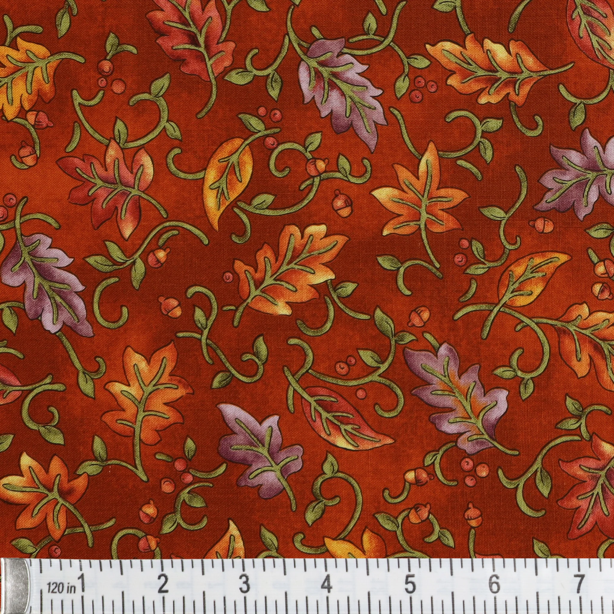 Autumn Breeze Fabric Collection - Dancing Leaves Pumpkin - Image 3