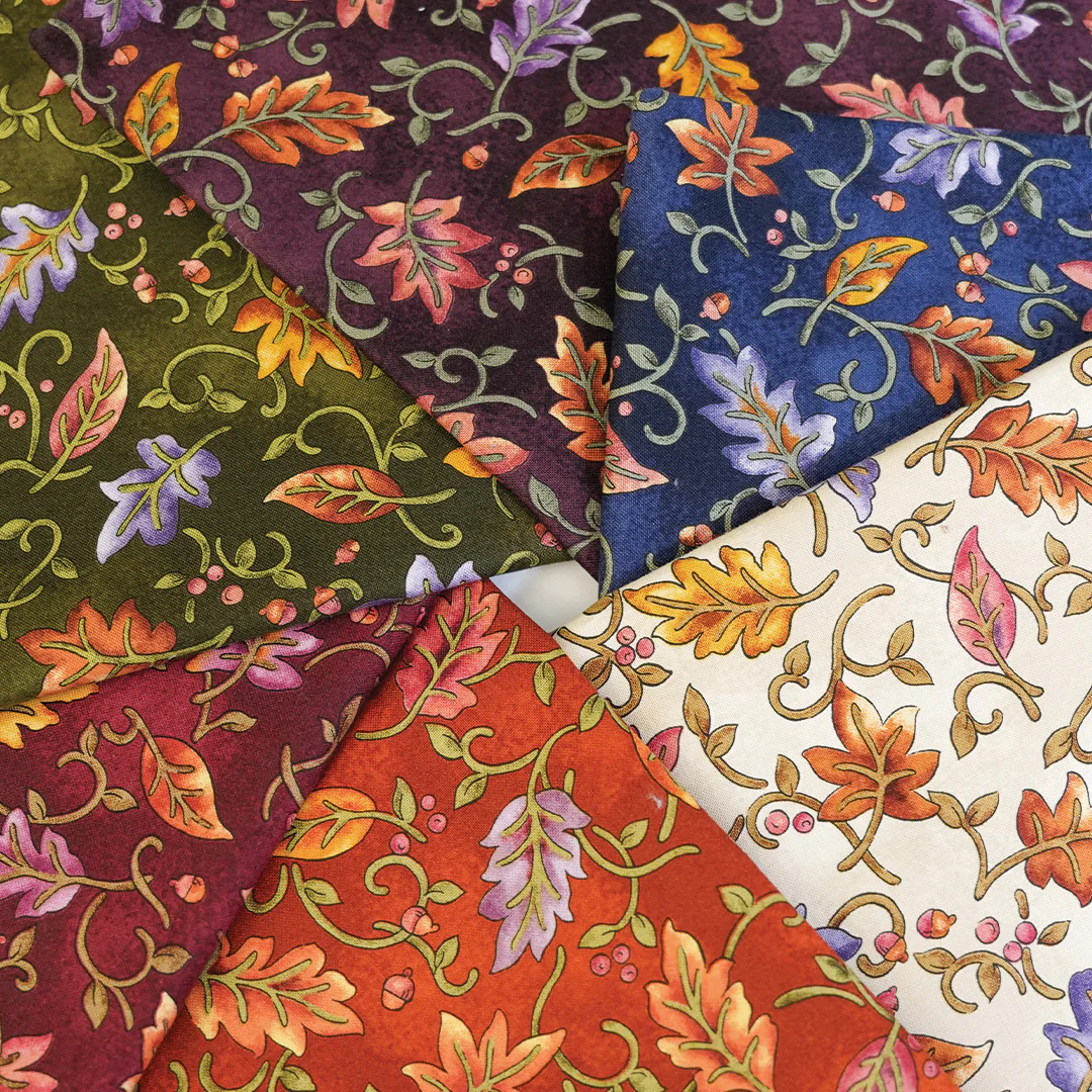Autumn Breeze Fabric Collection - Dancing Leaves Red - Image 5