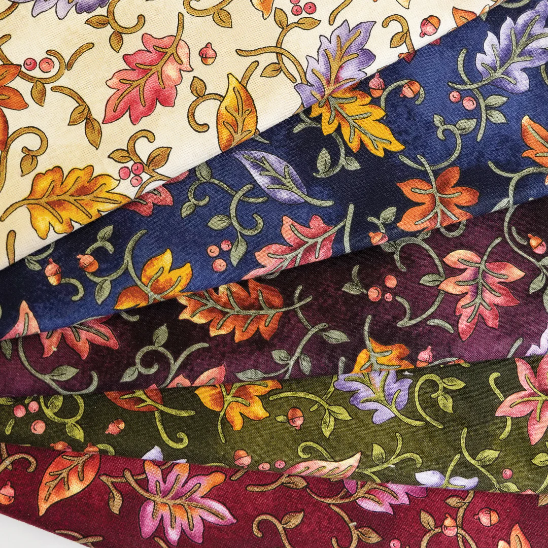 Autumn Breeze Fabric Collection - Dancing Leaves Red - Image 4