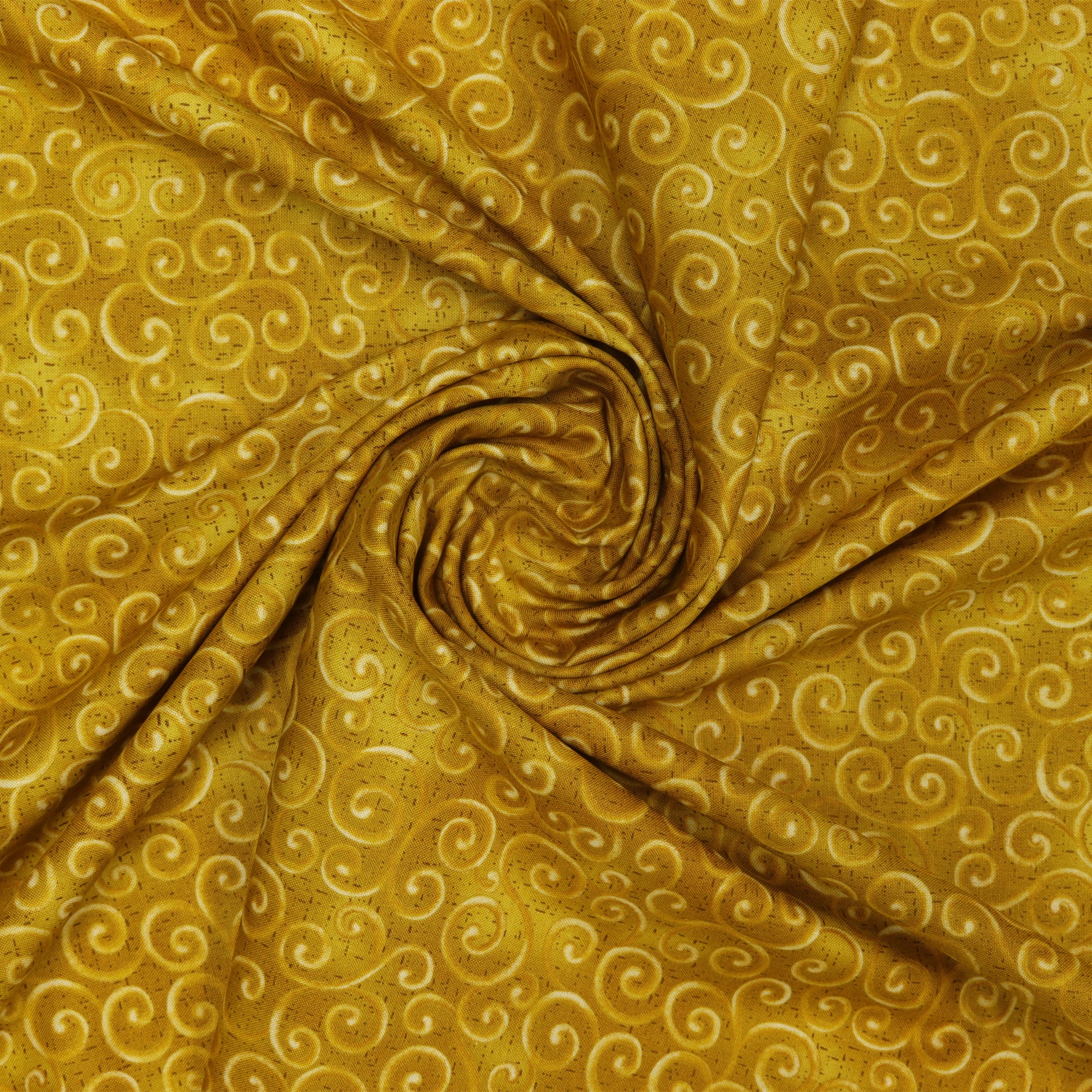 Autumn Breeze Fabric Collection - Swirling Winds Gold - Image 2
