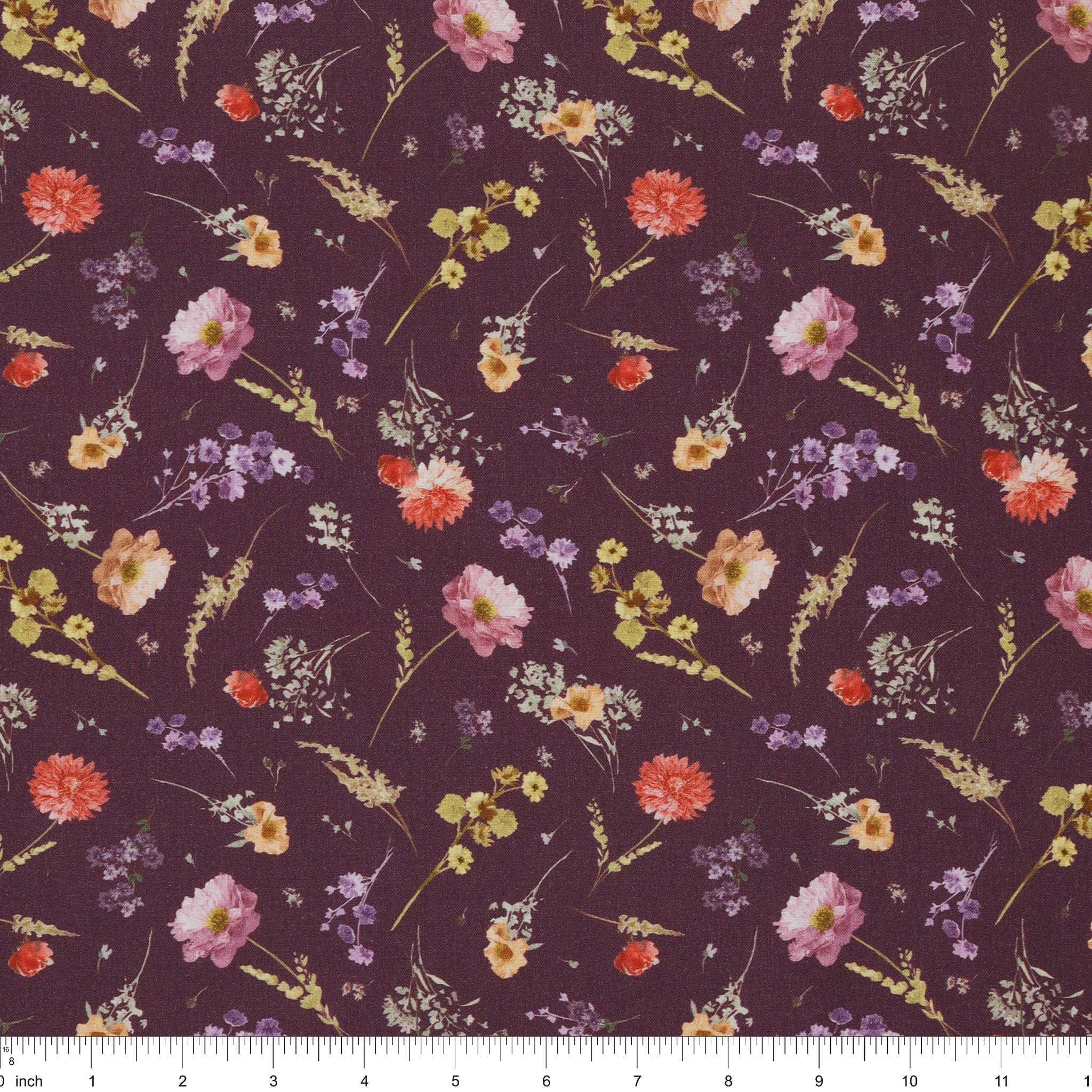 Aviva Fabric Collection - Floral Charm Aubergine - Image 3